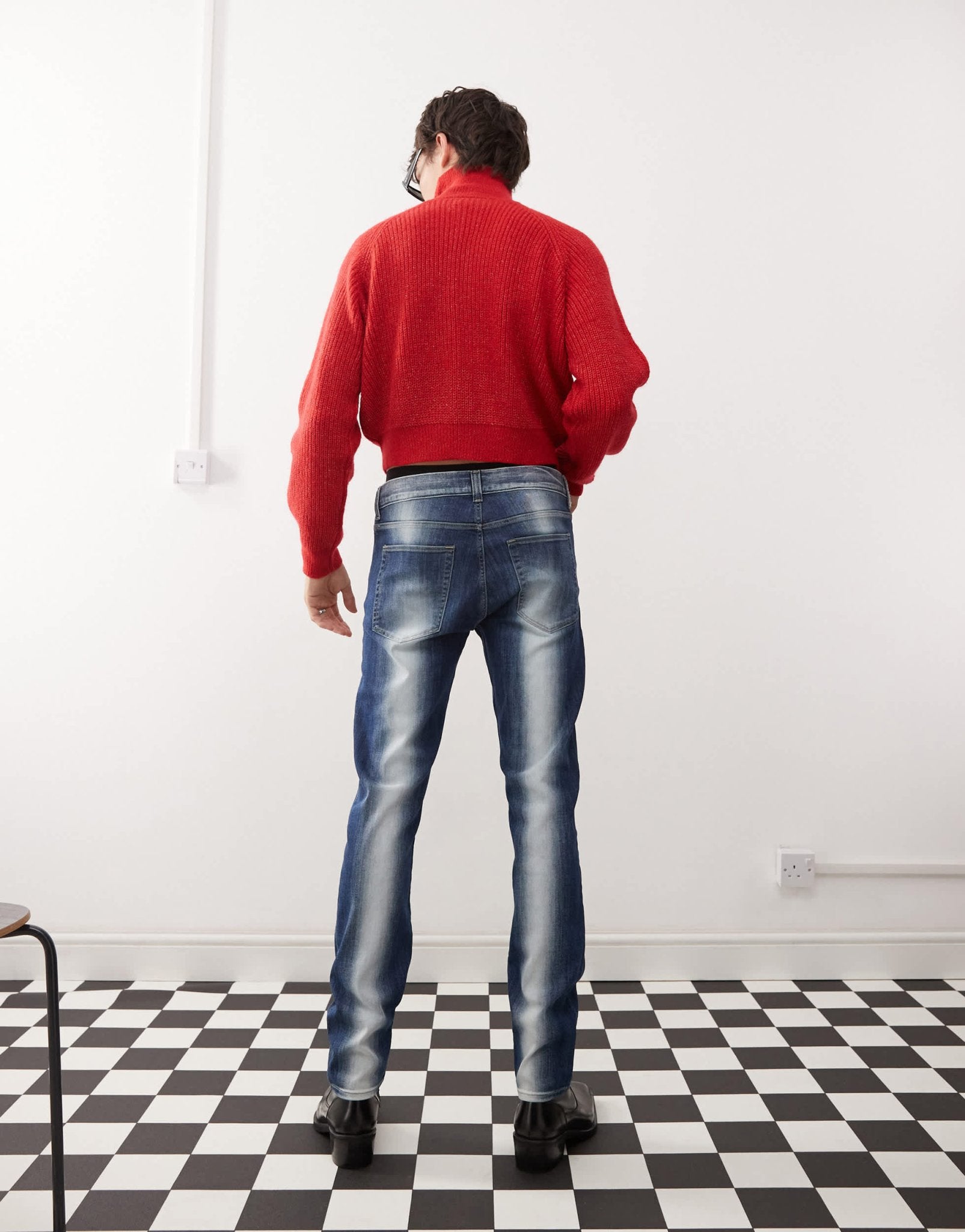 Cheap Monday Sleeze super stretch skinny jeans in blue spray - ASOS Sample Sale