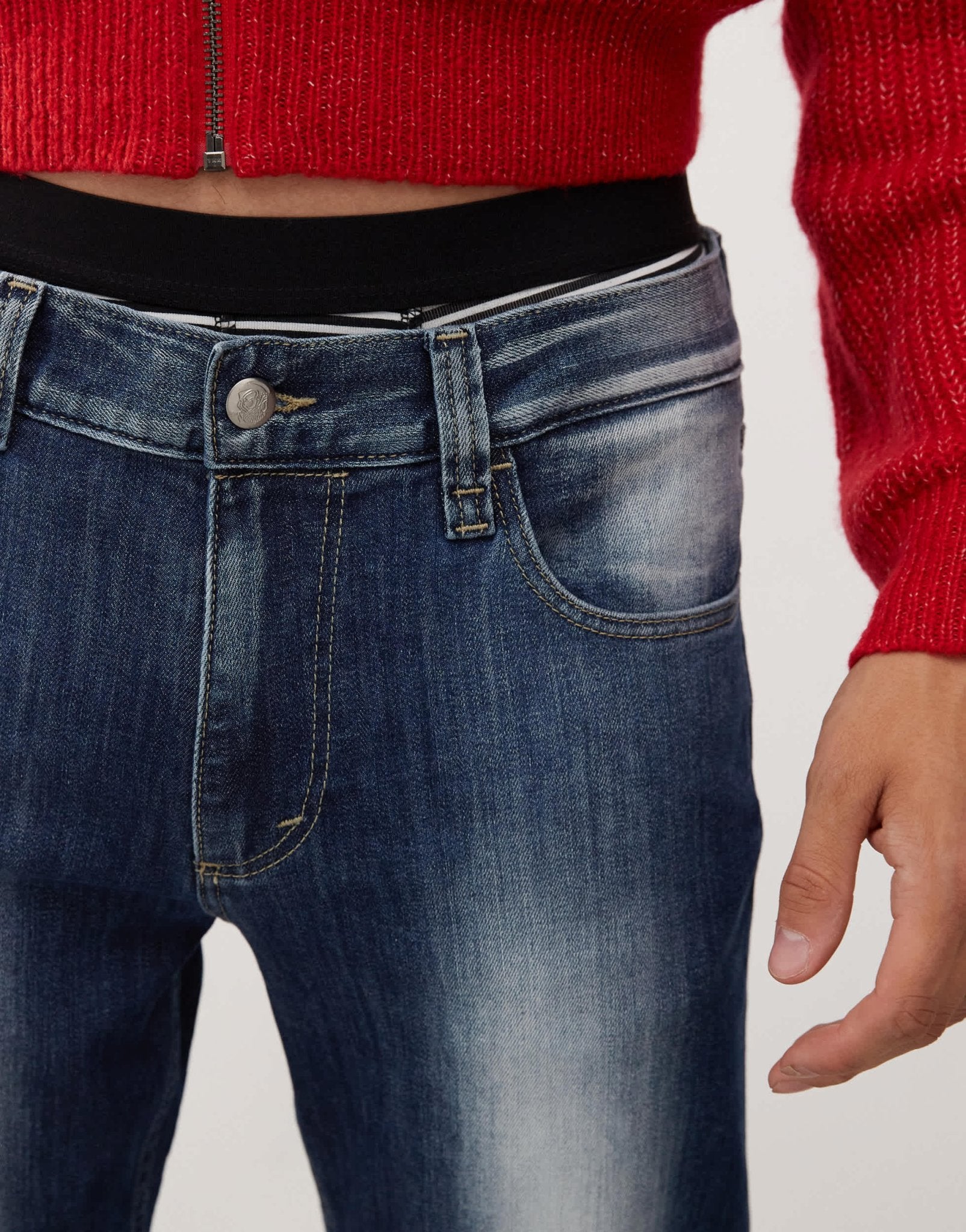 Cheap Monday Sleeze super stretch skinny jeans in blue spray - ASOS Sample Sale