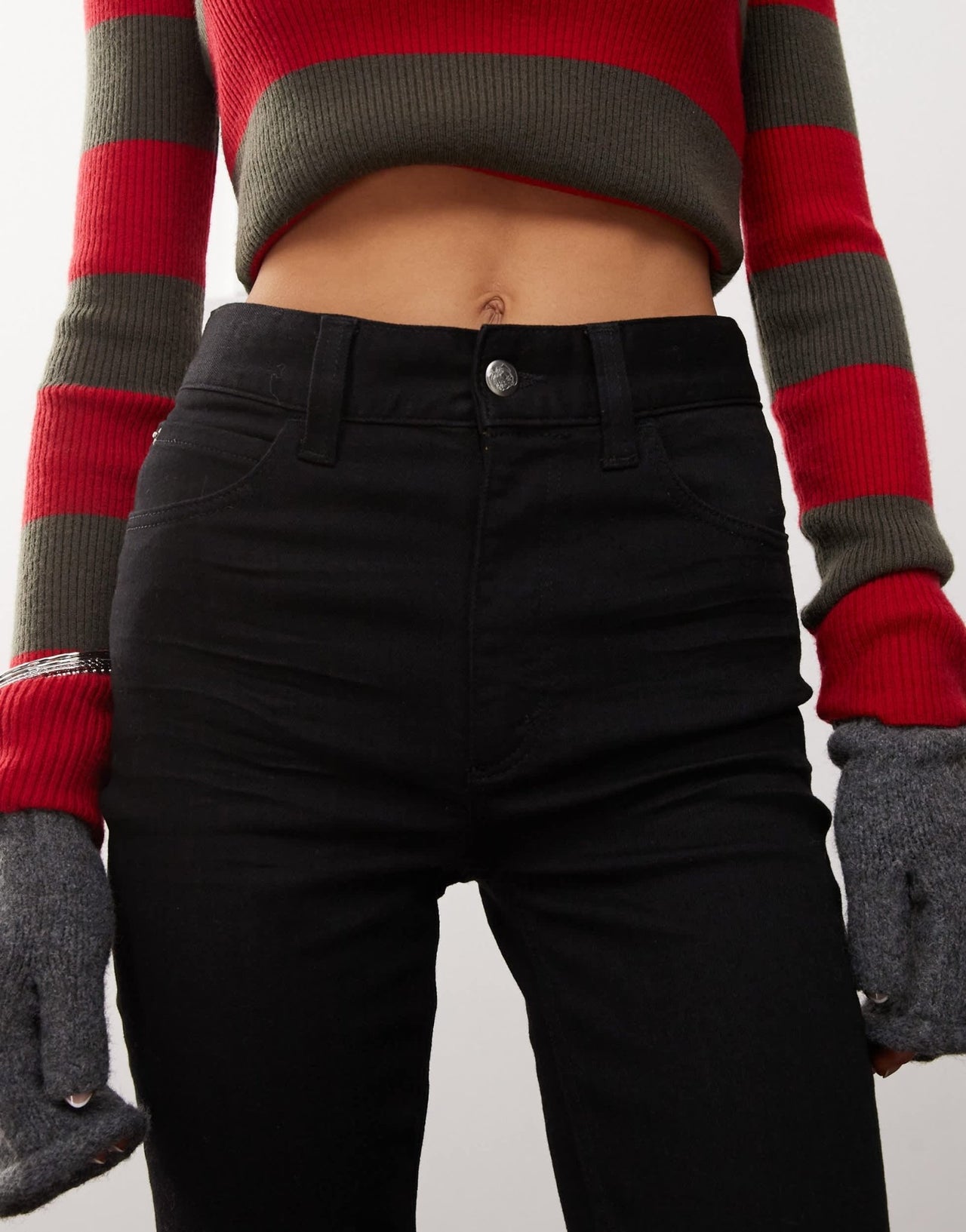 Cheap Monday Sleezie High waist super stretch skinny jeans in clean black rinse wash - ASOS Sample Sale