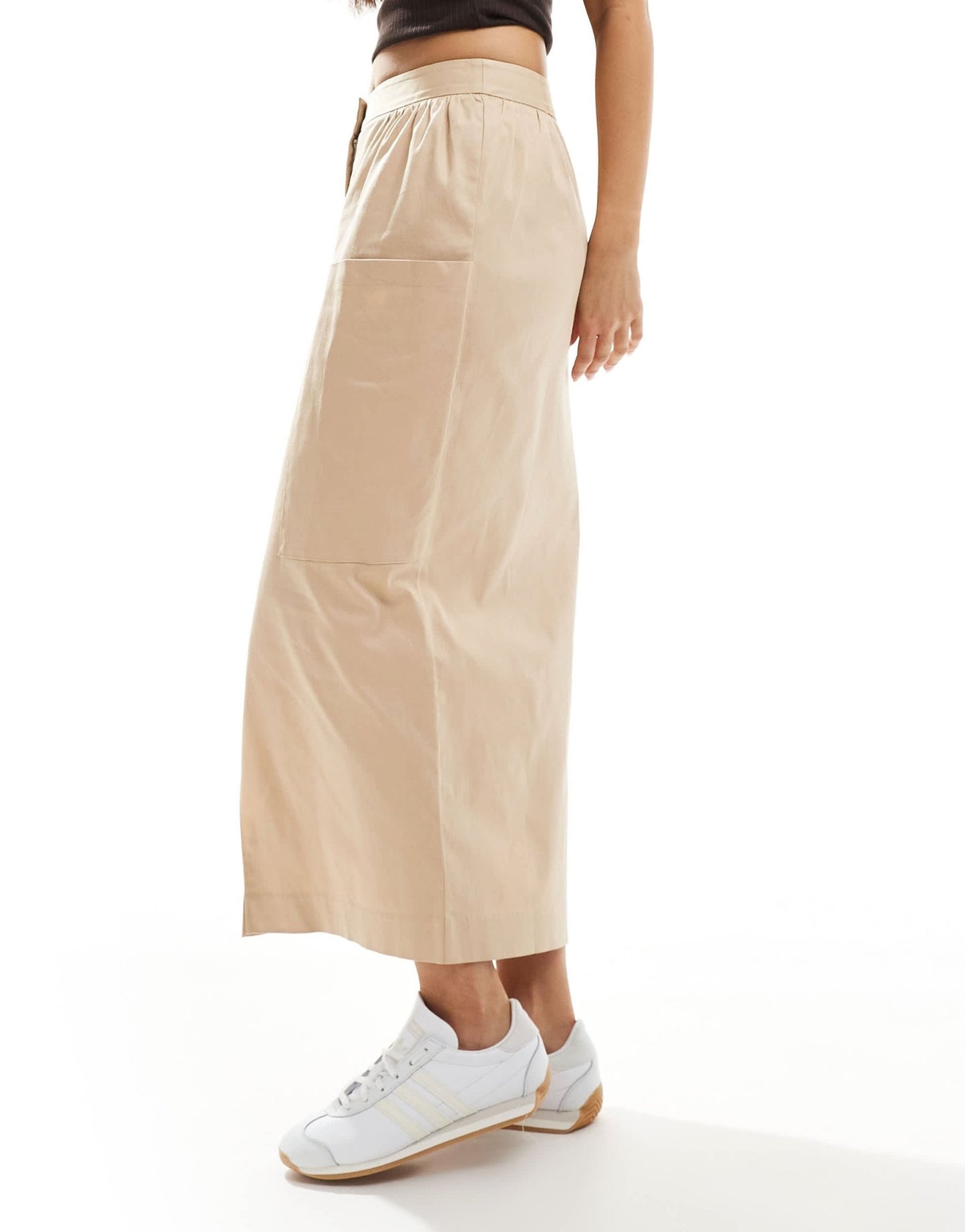 Closet London cargo pencil midi skirt in neutral - ASOS Sample Sale