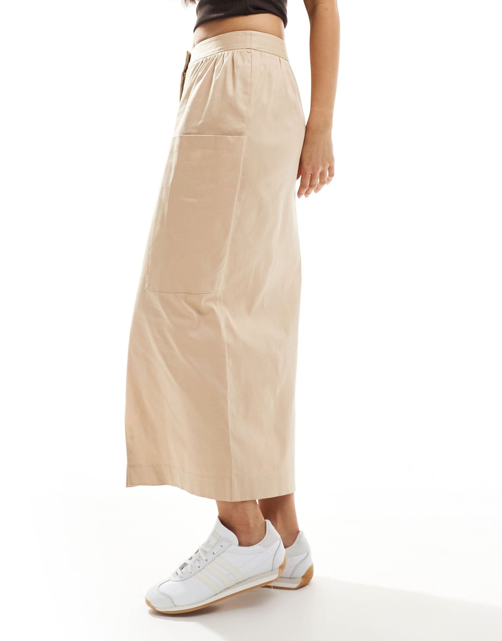 Closet London cargo pencil midi skirt in neutral - ASOS Sample Sale
