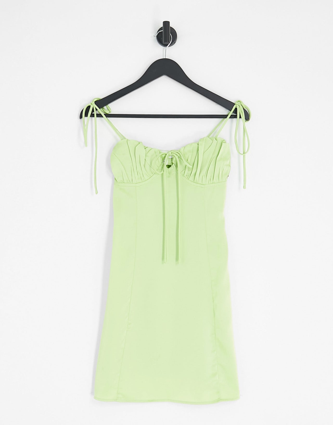 Collective the Label Petite tie front mini dress in apple green - ASOS Sample Sale