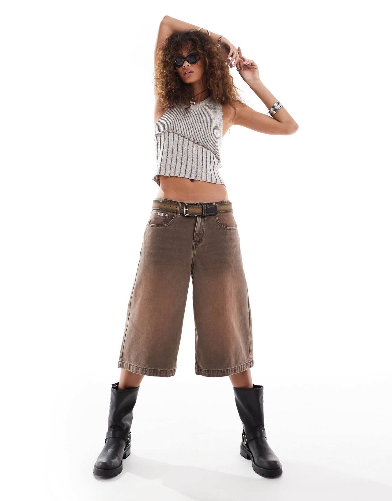 COLLUSION asymmetric plated top in brown - ASOS Sample Sale
