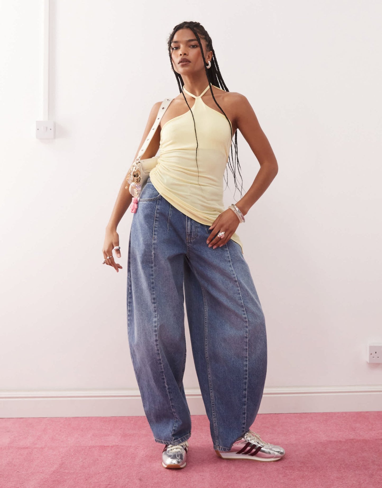 COLLUSION asymmetrical halter neck top in yellow - ASOS Sample Sale