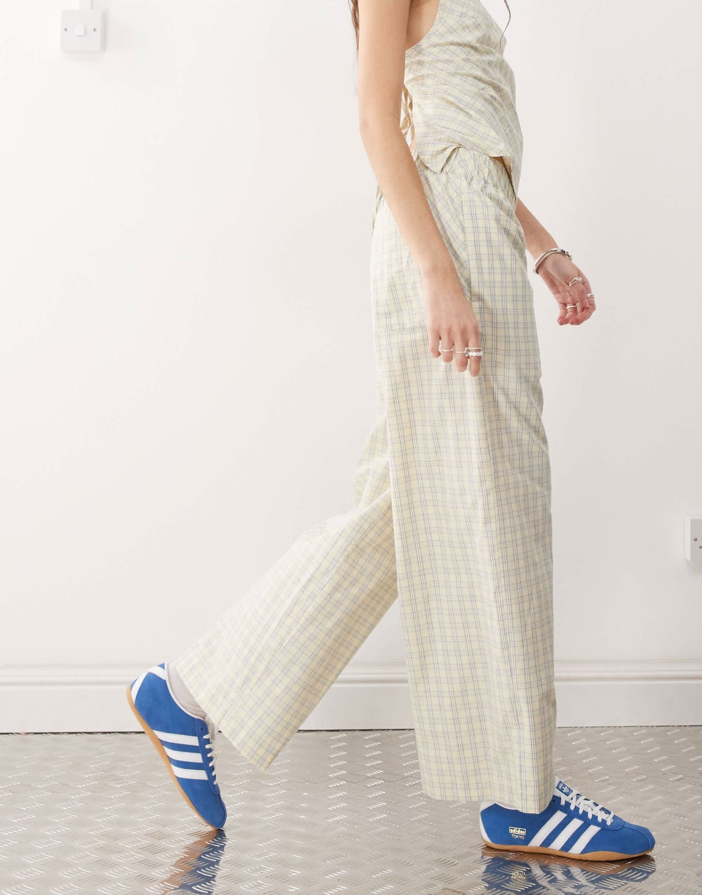 COLLUSION balloon co - ord trousers in yellow check - ASOS Sample Sale