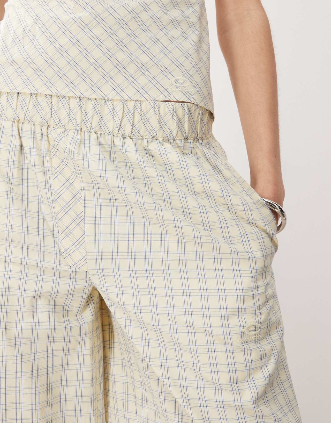 COLLUSION balloon co - ord trousers in yellow check - ASOS Sample Sale