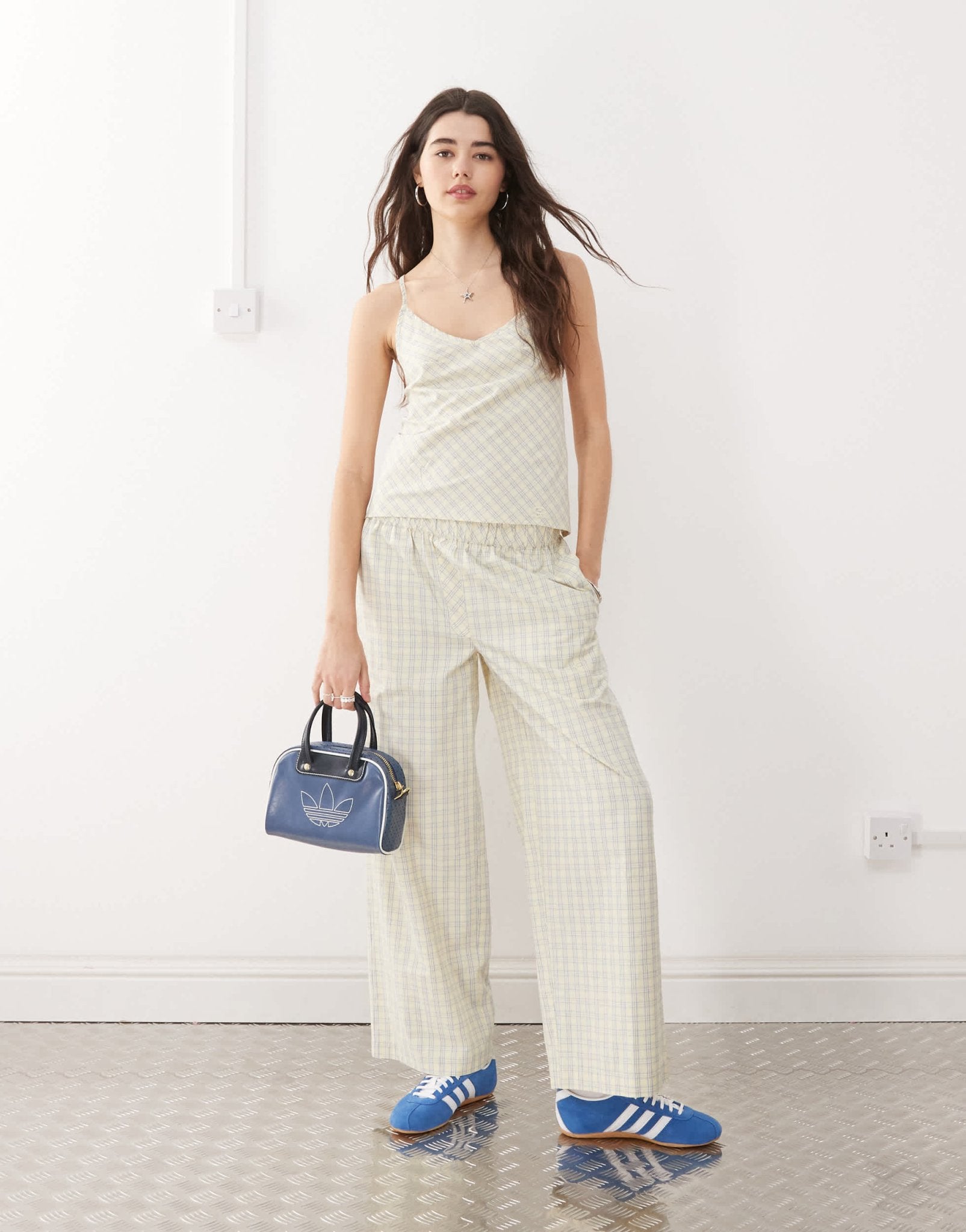 COLLUSION balloon co - ord trousers in yellow check - ASOS Sample Sale