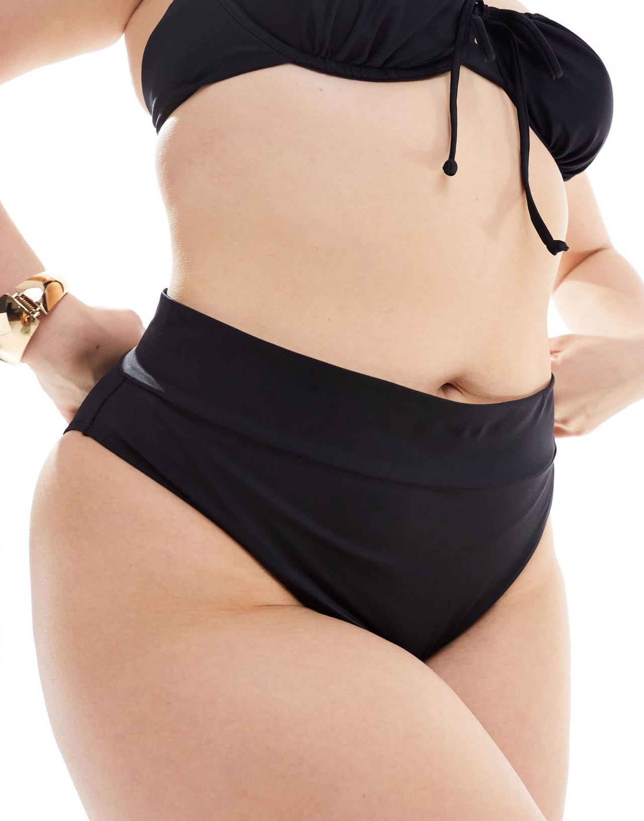 COLLUSION co - ord Plus high waisted bikini bottoms in black - ASOS Sample Sale
