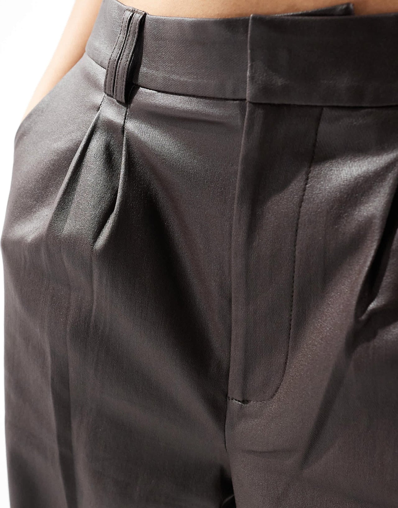 COLLUSION coated wide leg PU trouser in brown - ASOS Sample Sale