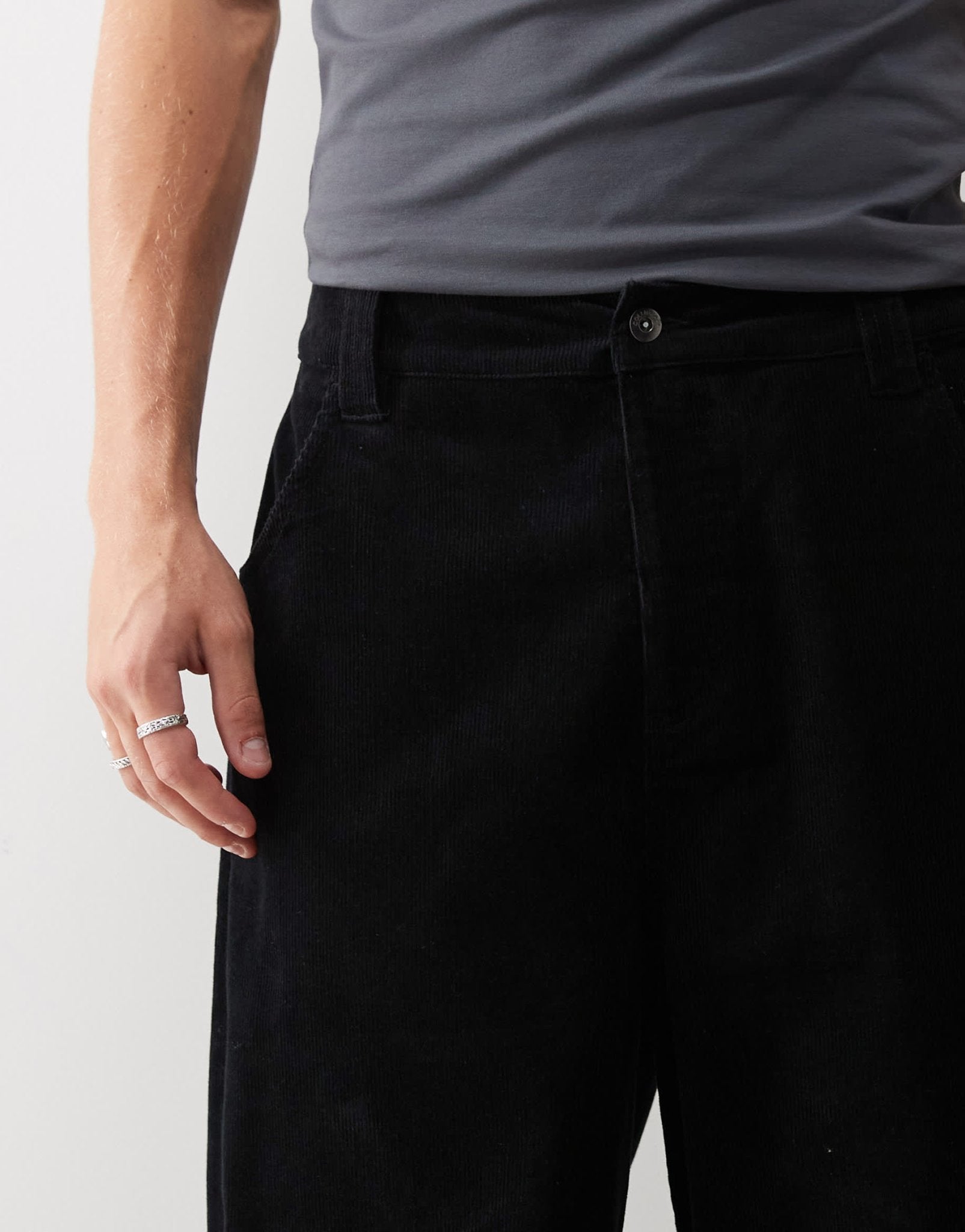 COLLUSION cord skater trousers in black - ASOS Sample Sale