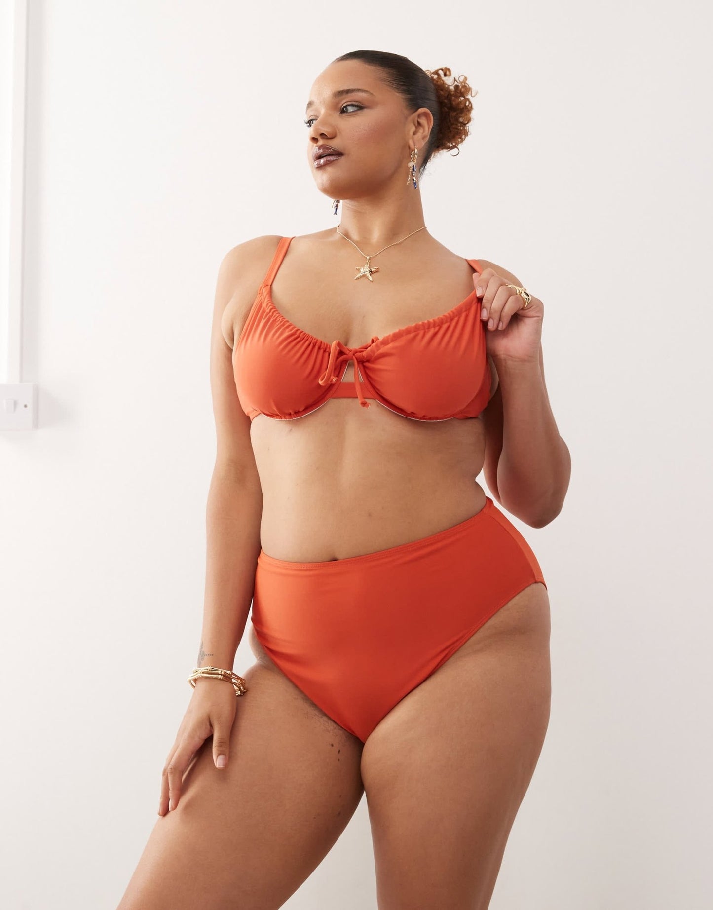 COLLUSION curve mix and match high waisted bikini bottom in orange - ASOS Sample Sale