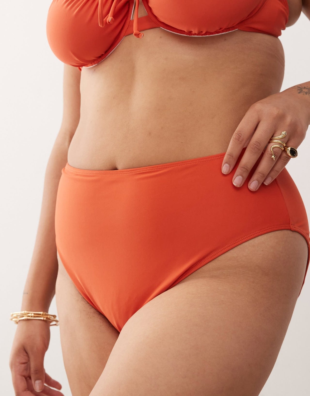 COLLUSION curve mix and match high waisted bikini bottom in orange - ASOS Sample Sale