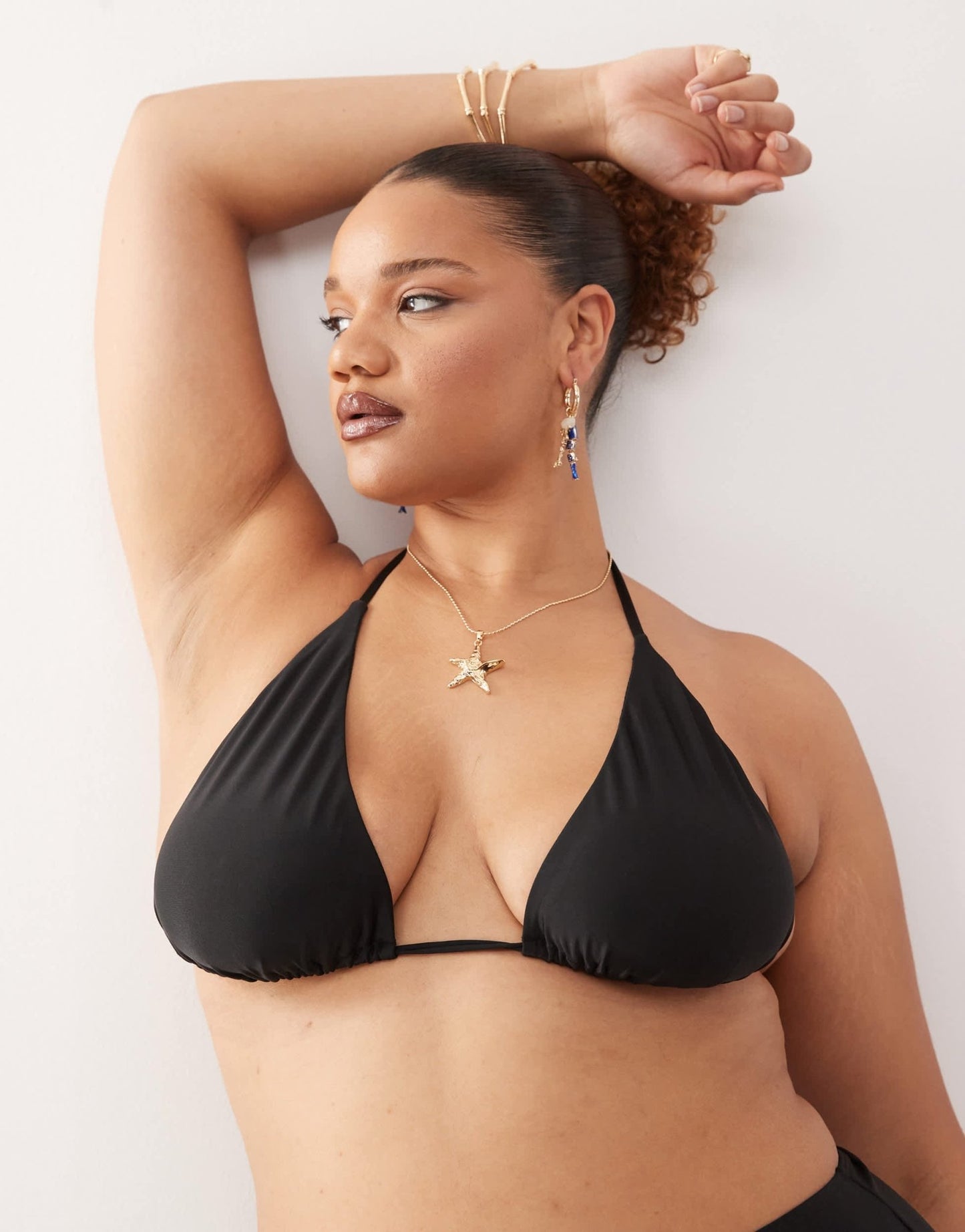 COLLUSION curve mix and match triangle bikini top in black - ASOS Sample Sale