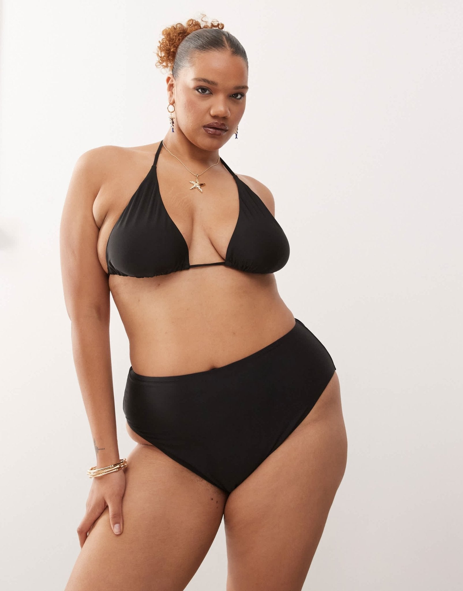 COLLUSION curve mix and match triangle bikini top in black - ASOS Sample Sale