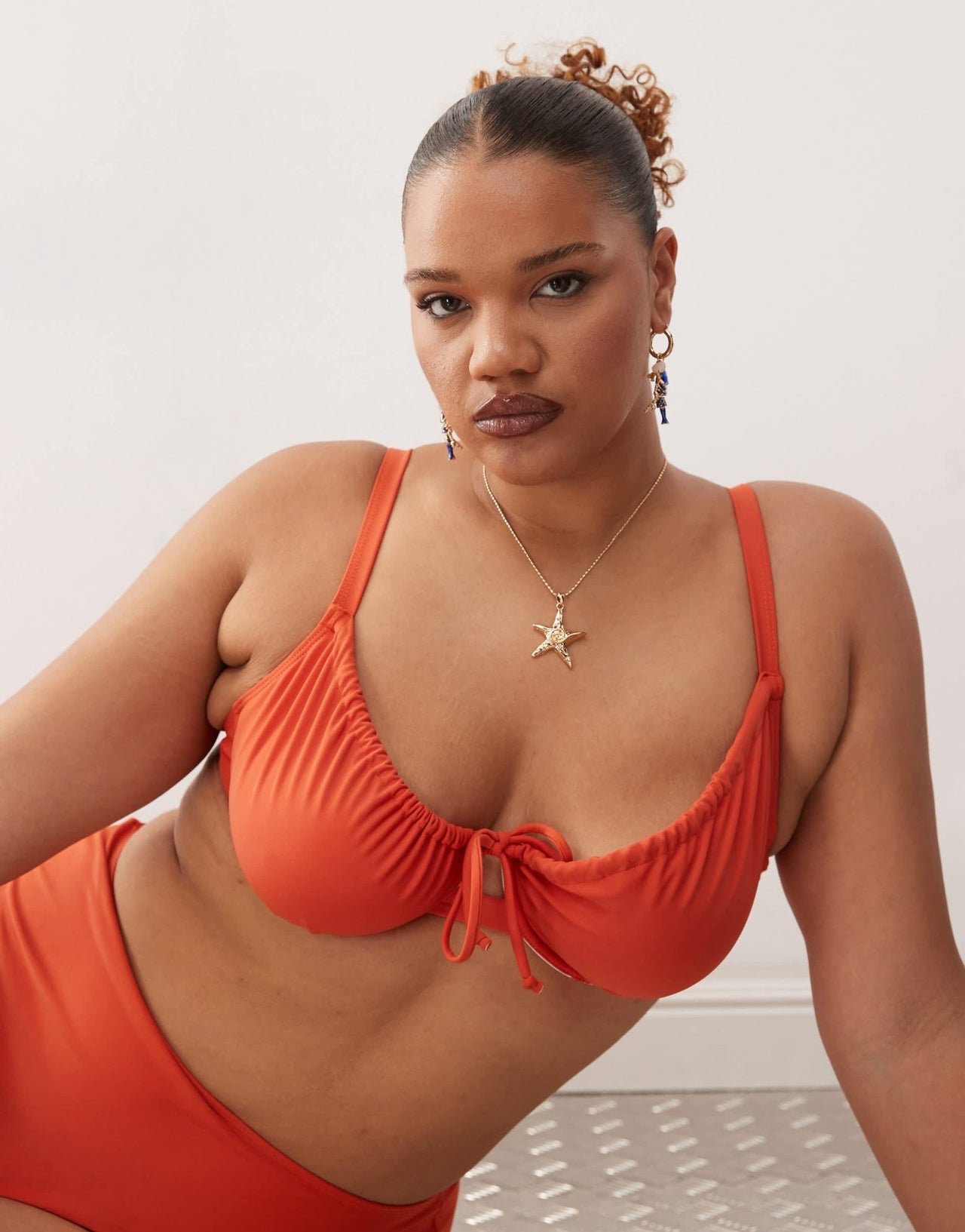 COLLUSION curve mix and match underwire bikini top in burnt orange - ASOS Sample Sale
