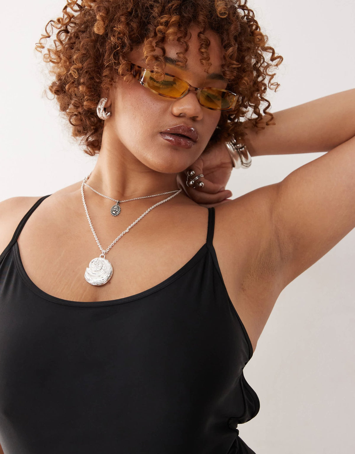 COLLUSION curve scoop back swimsuit in black - ASOS Sample Sale