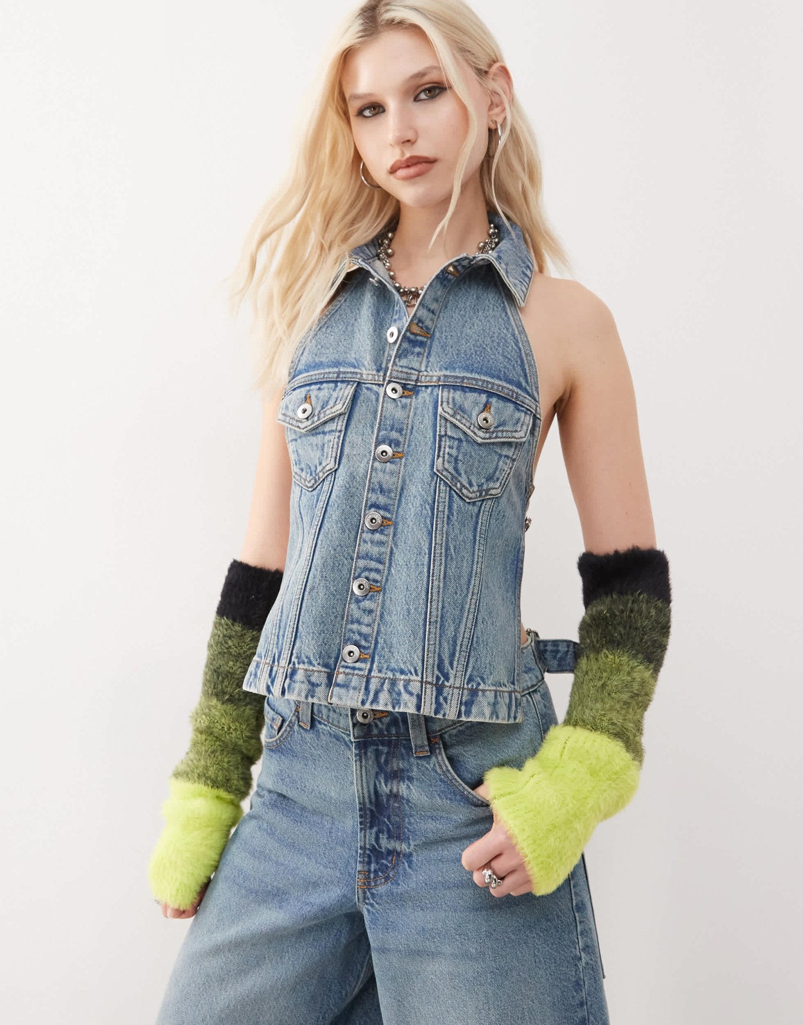 COLLUSION denim halter top co - ord - ASOS Sample Sale