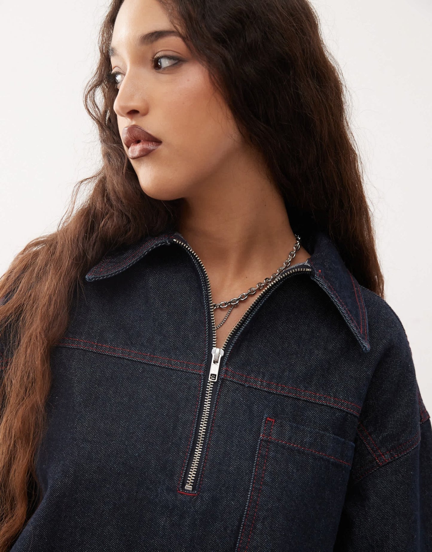 COLLUSION denim mini smock dress In indigo - ASOS Sample Sale