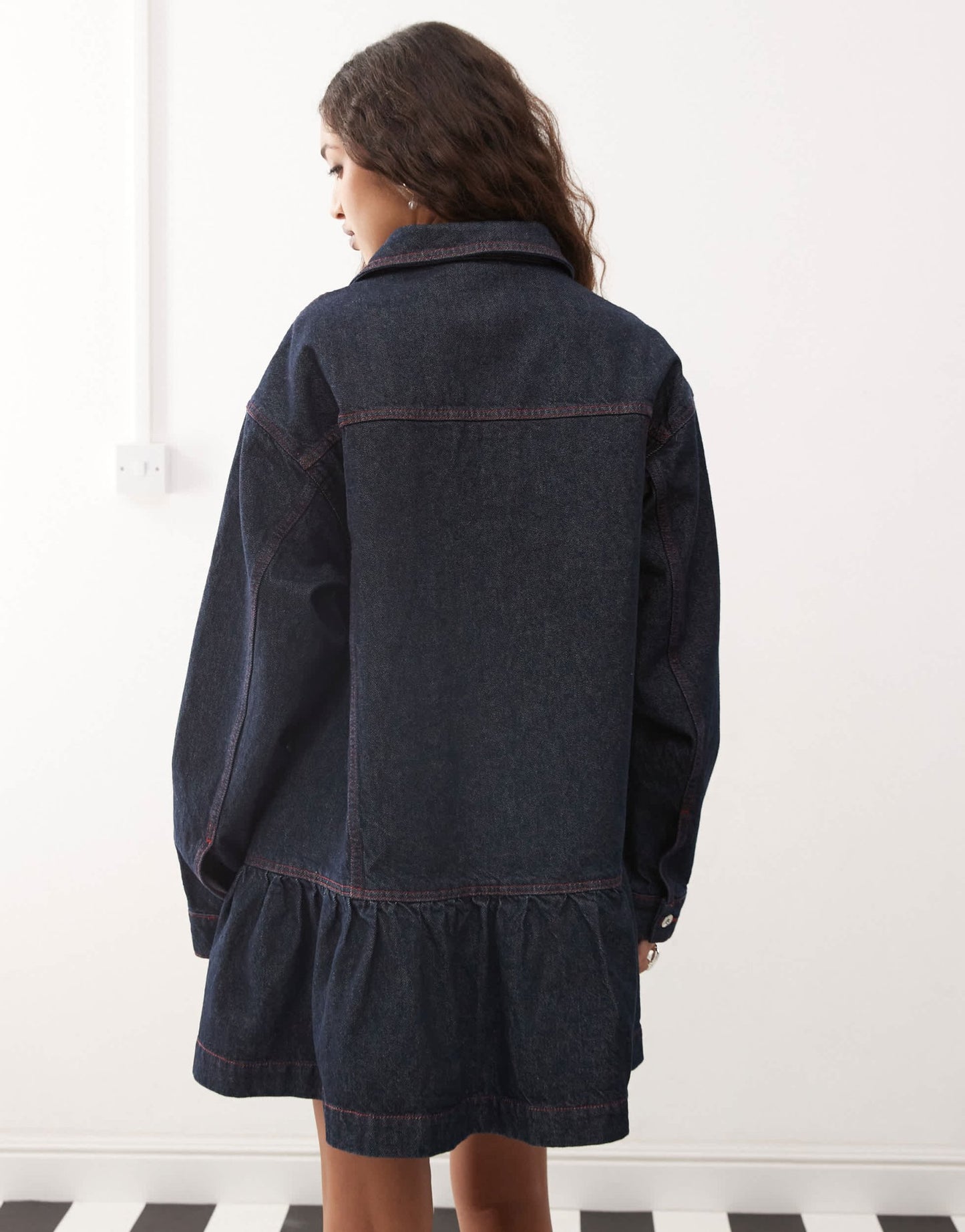 COLLUSION denim mini smock dress In indigo - ASOS Sample Sale
