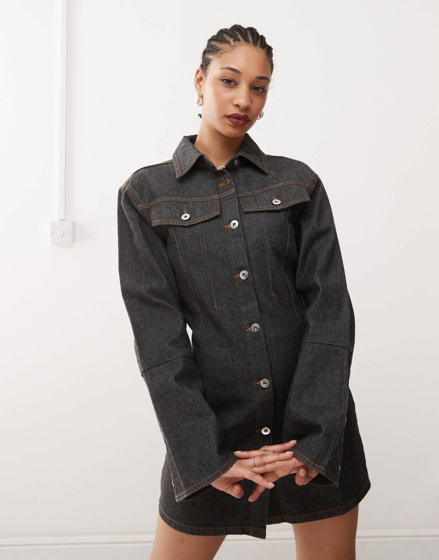 COLLUSION denim shirt dress in rinse wash - ASOS Sample Sale