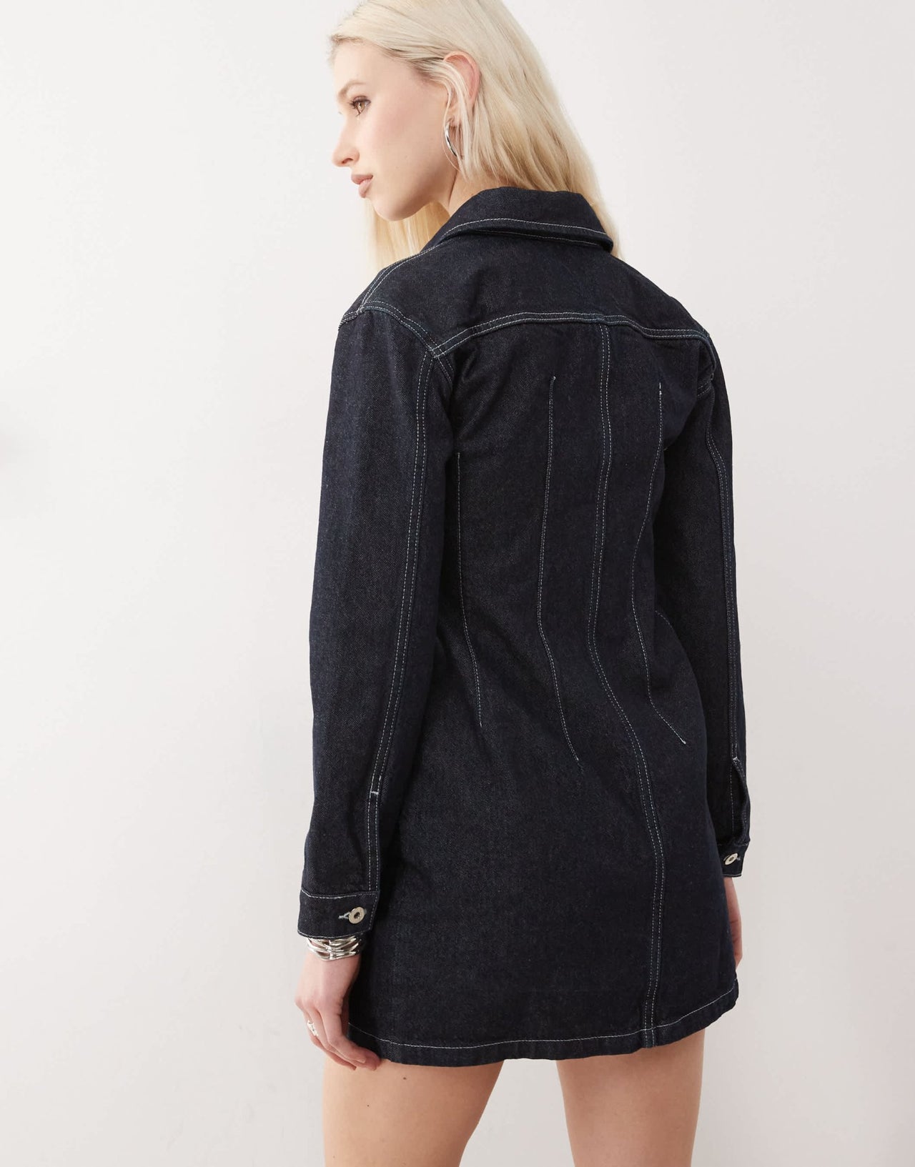 COLLUSION denim shirt dress in rinse wash - ASOS Sample Sale