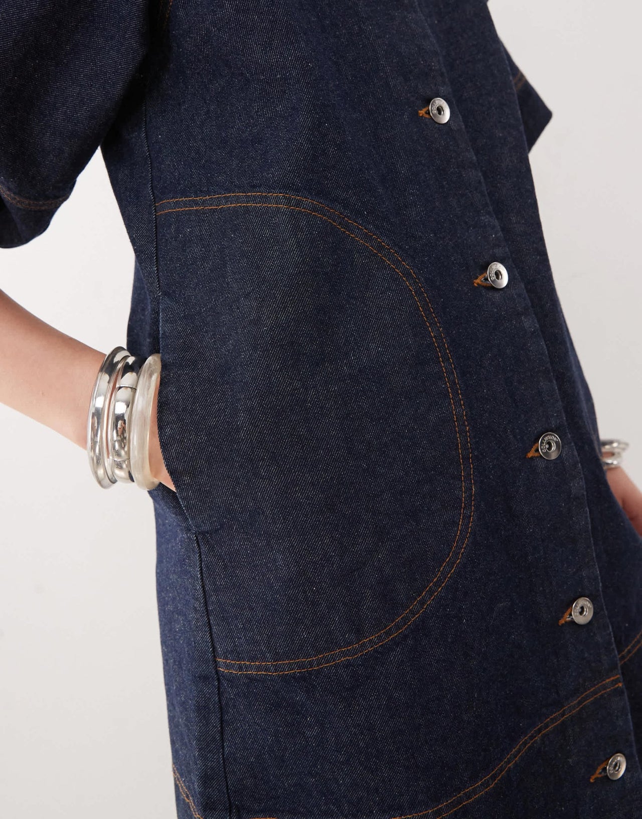 COLLUSION denim shirt dress with puff sleeves in rinse wash - ASOS Sample Sale