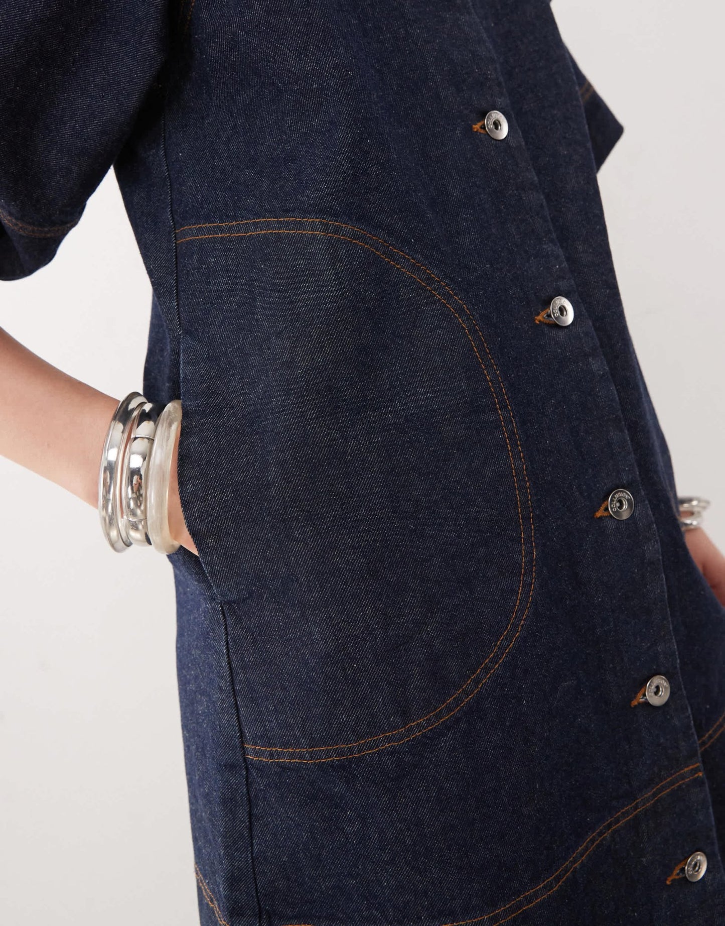 COLLUSION denim shirt dress with puff sleeves in rinse wash - ASOS Sample Sale