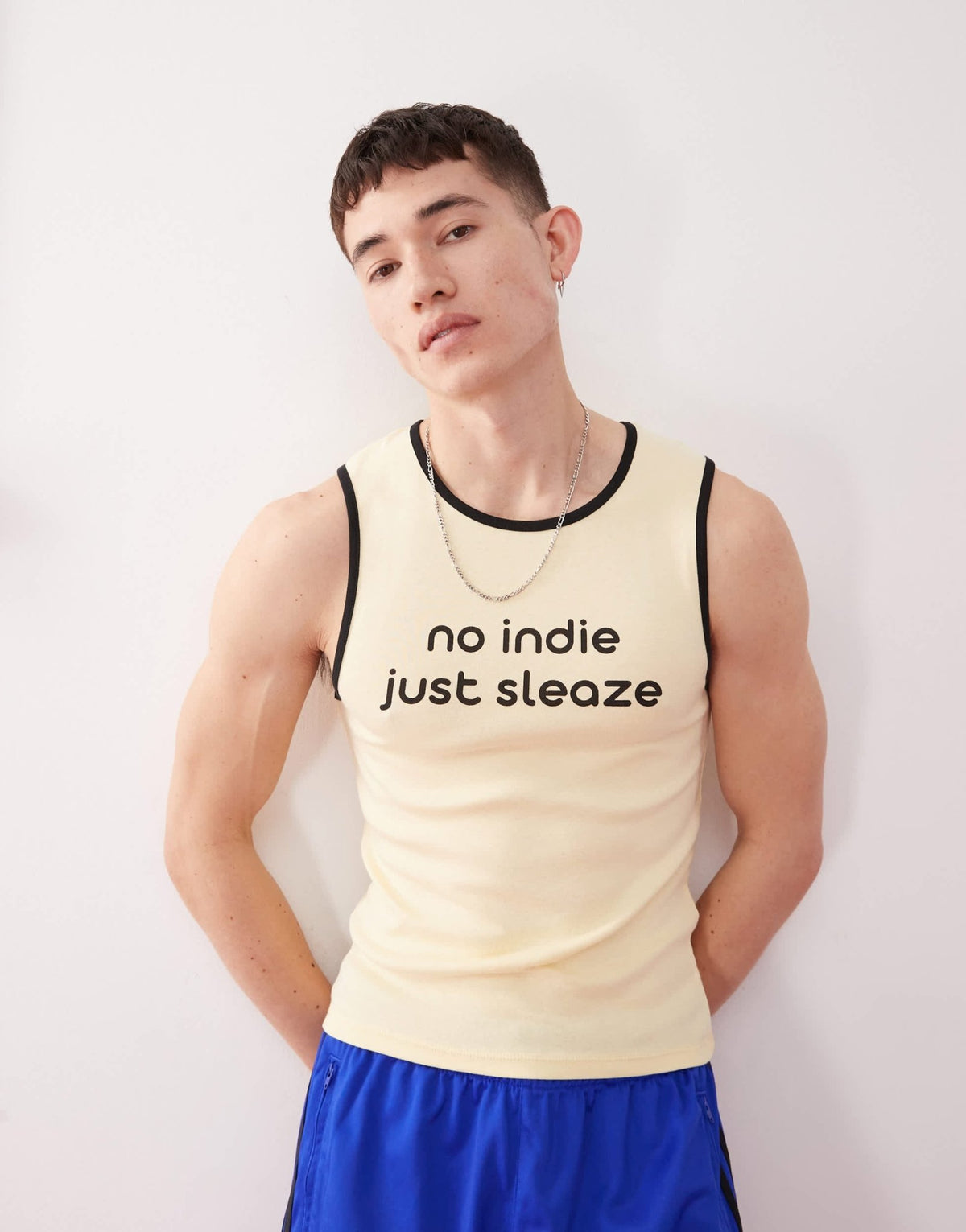 COLLUSION Festival muscle vest in yellow with indie sleaze slogan - ASOS Sample Sale