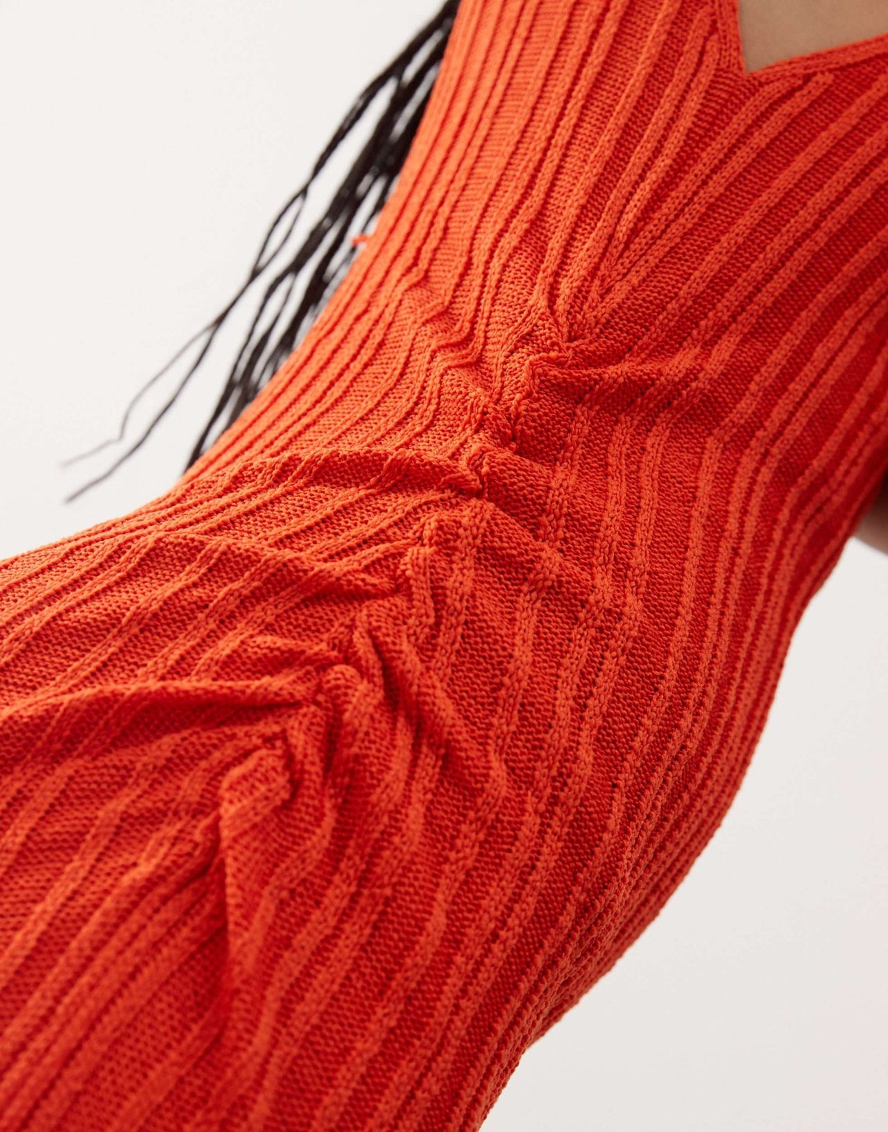 COLLUSION fine knit sheer maxi dress in orange - ASOS Sample Sale