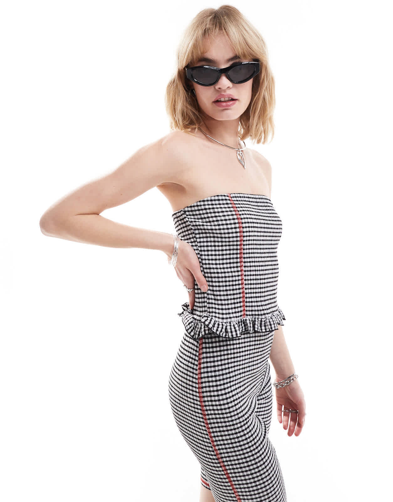 COLLUSION gingham bandeau top co - ord - ASOS Sample Sale