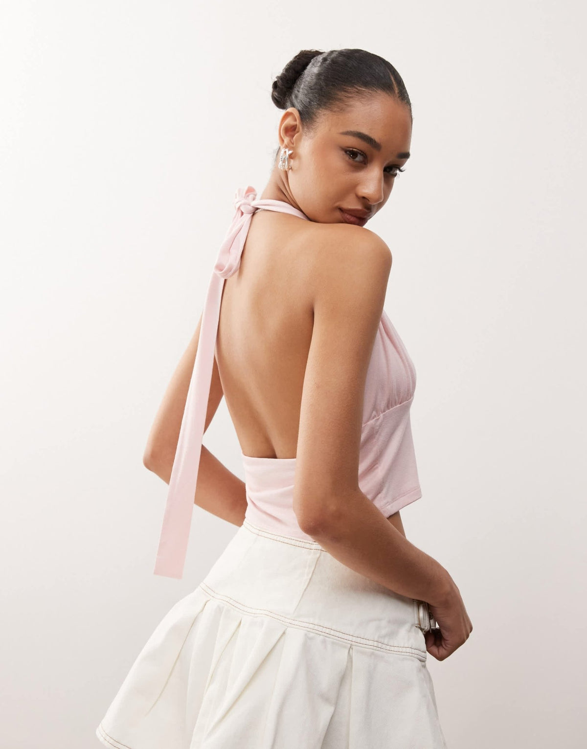 COLLUSION halter top in baby pink - ASOS Sample Sale