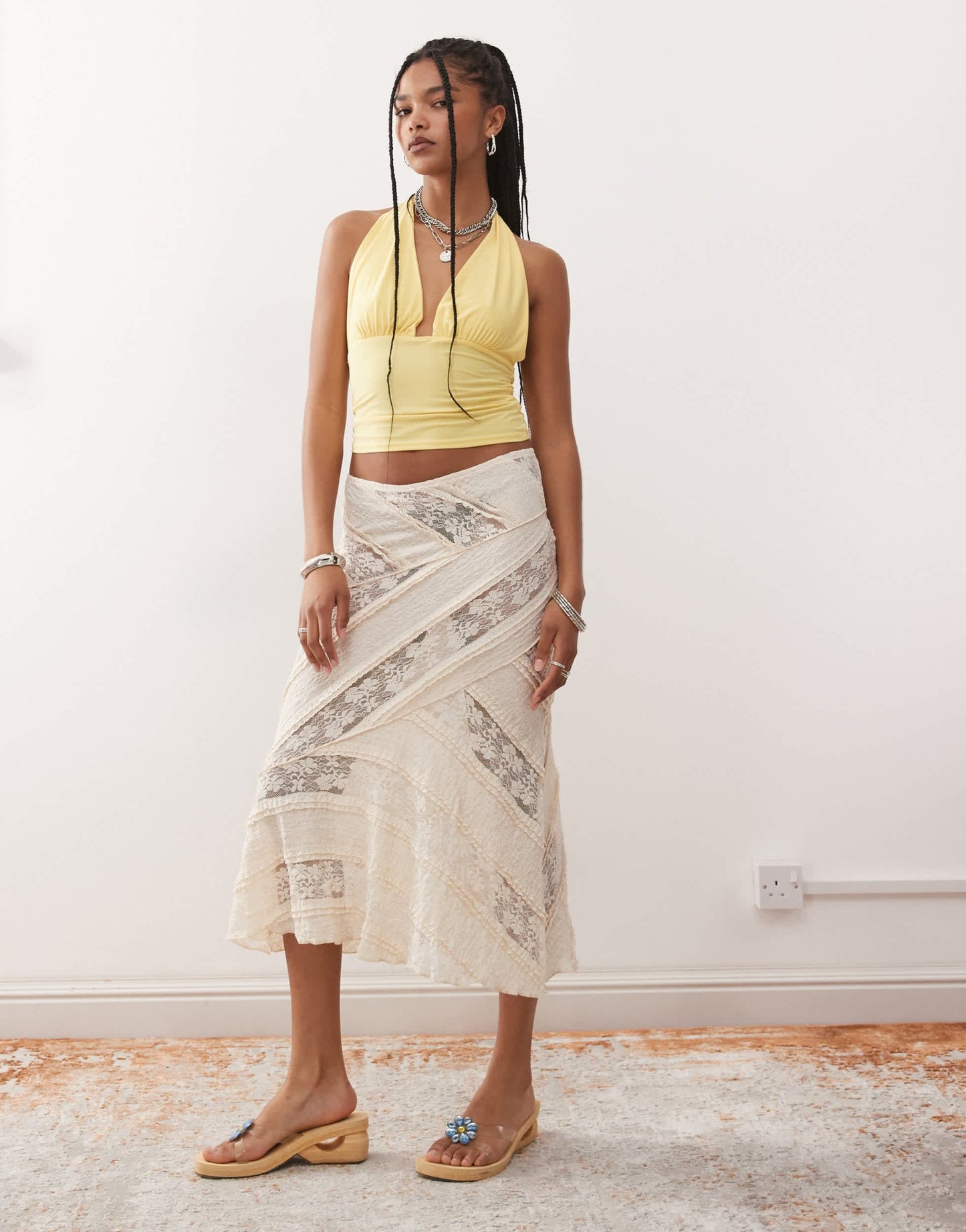 COLLUSION halter top in buttermilk yellow - ASOS Sample Sale