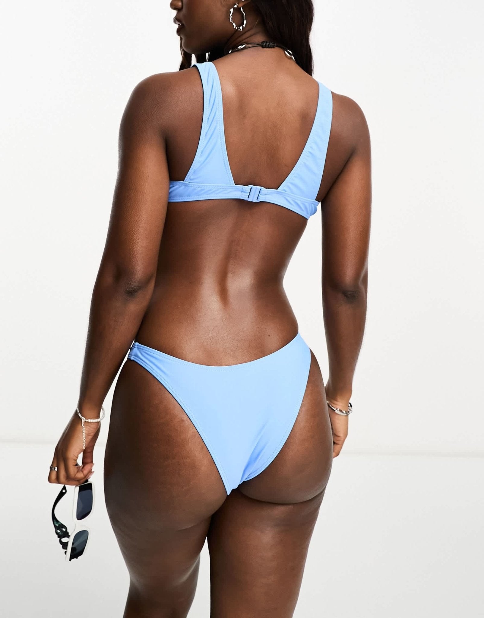 COLLUSION high leg bikini bottom in blue - ASOS Sample Sale