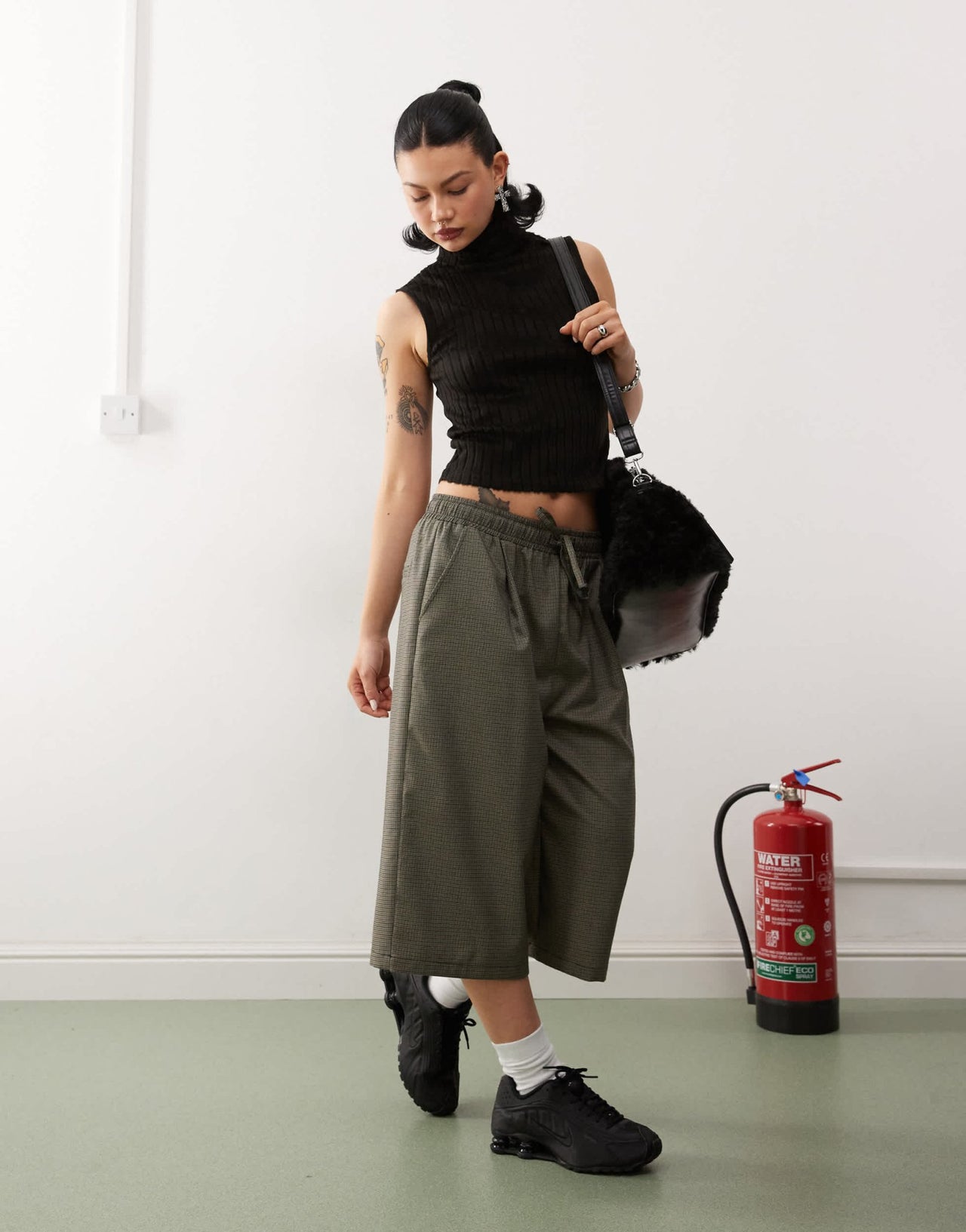 COLLUSION high neck roll fluffy retro top - ASOS Sample Sale