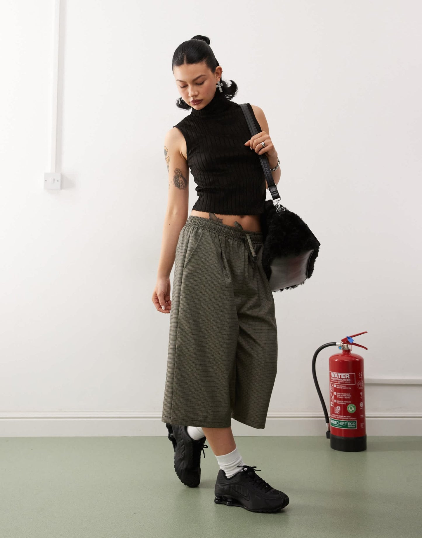 COLLUSION high neck roll fluffy retro top - ASOS Sample Sale