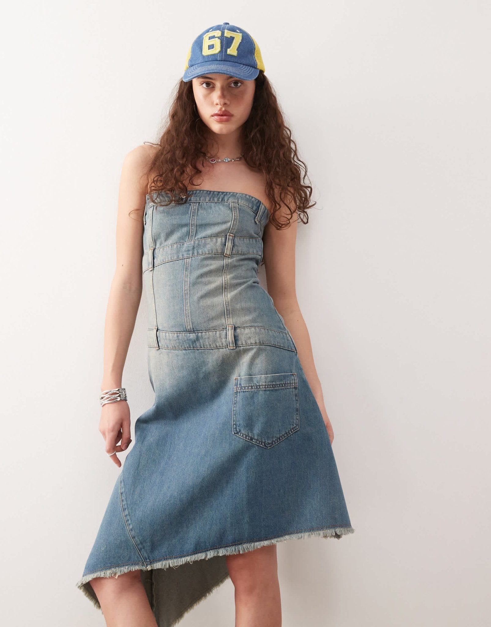 COLLUSION iconic denim dress in vintage wash - ASOS Sample Sale