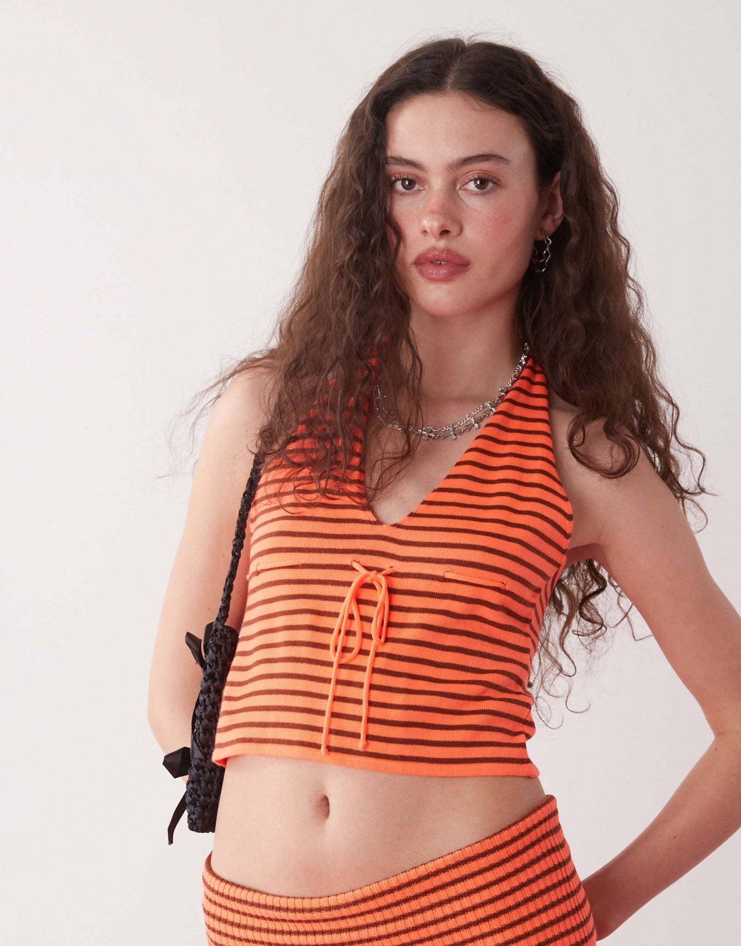 COLLUSION knitted festival stripe halter top co - ord - ASOS Sample Sale