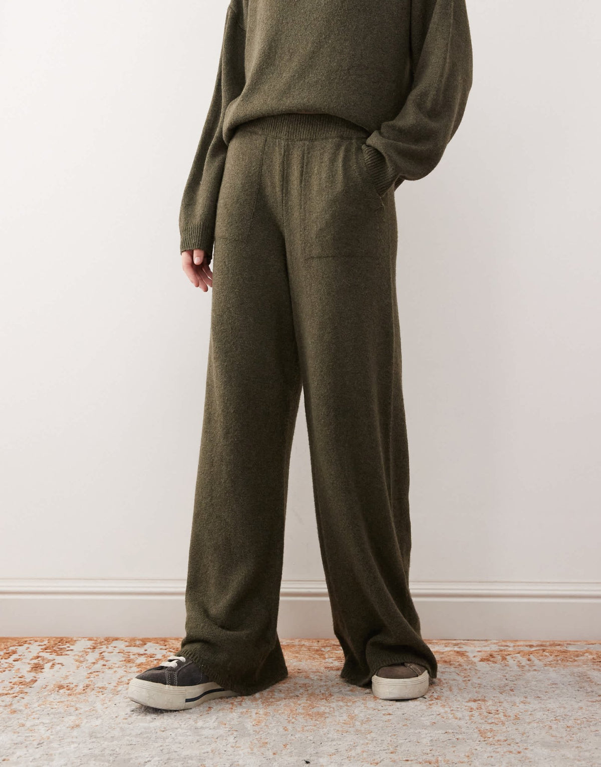 COLLUSION knitted oversized jogger co-ord in khaki - ASOS Sample Sale