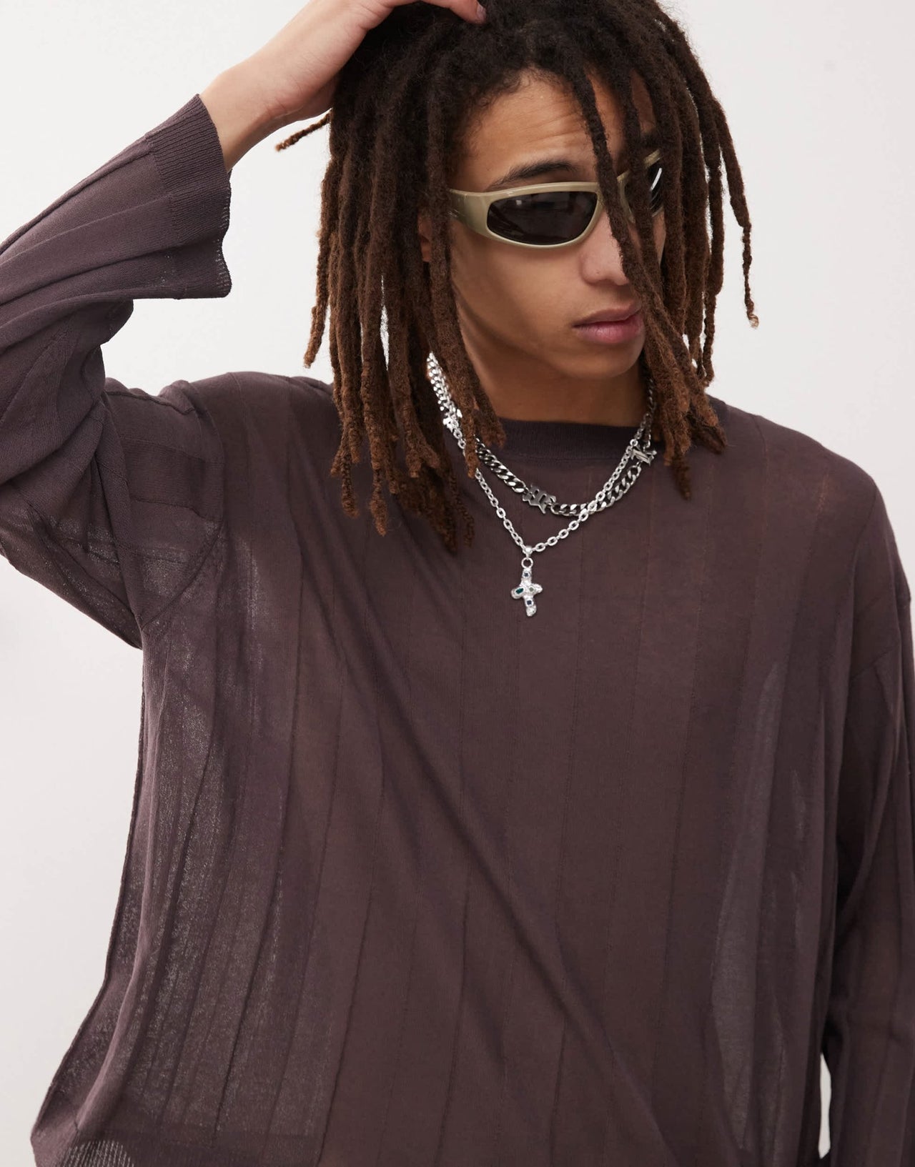 COLLUSION knitted oversized jumper in brown - ASOS Sample Sale