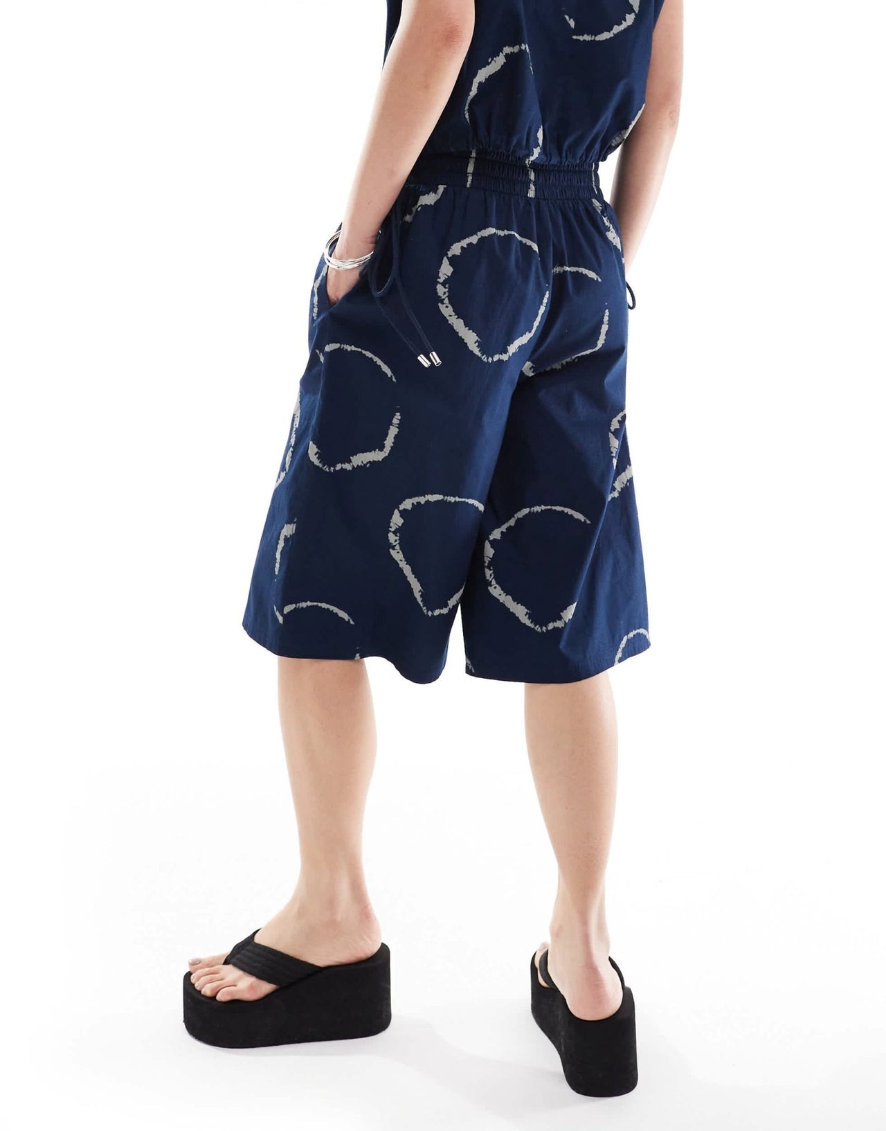 COLLUSION long line boxer short co ord in blue tie dye print - ASOS Sample Sale