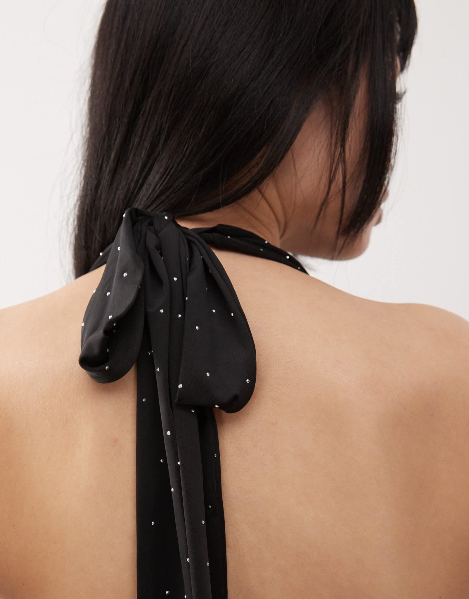 COLLUSION longline slinky studded halter top - ASOS Sample Sale