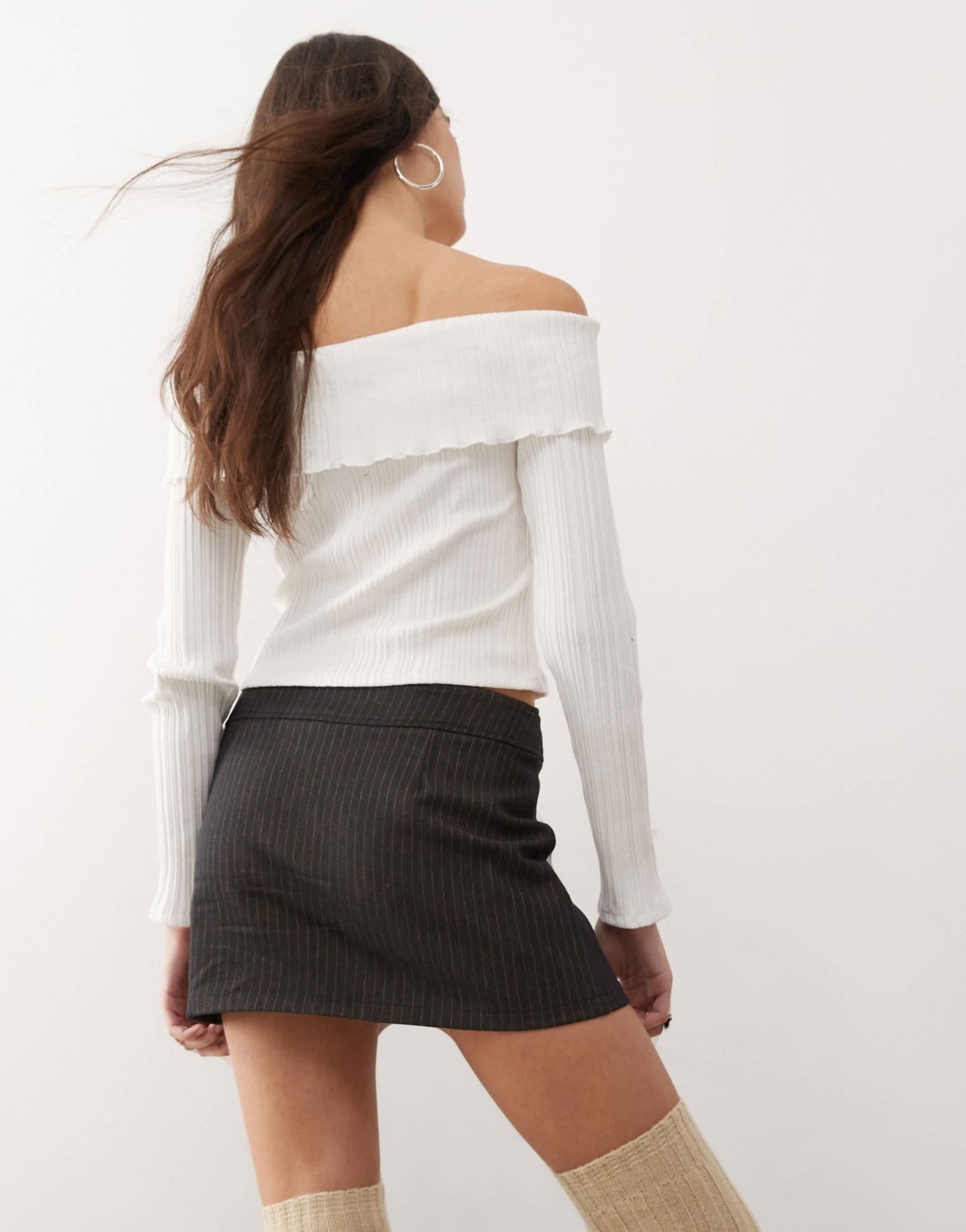 COLLUSION low rise pinstripe mini skirt in black - ASOS Sample Sale