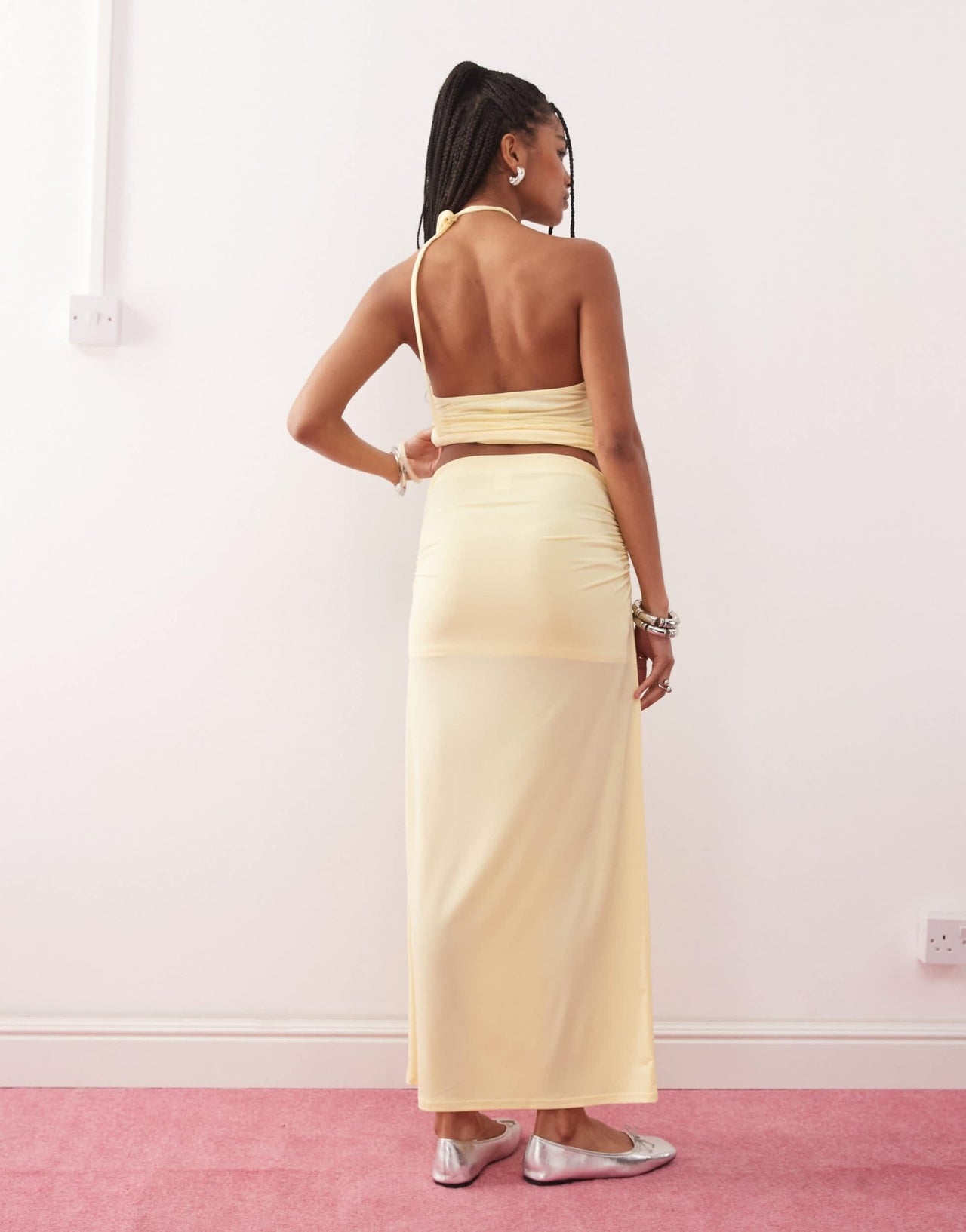 COLLUSION maxi skirt in yellow - ASOS Sample Sale
