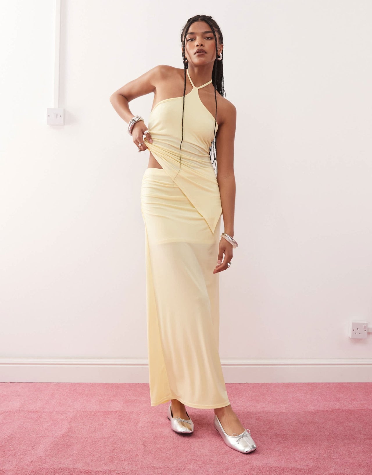 COLLUSION maxi skirt in yellow - ASOS Sample Sale