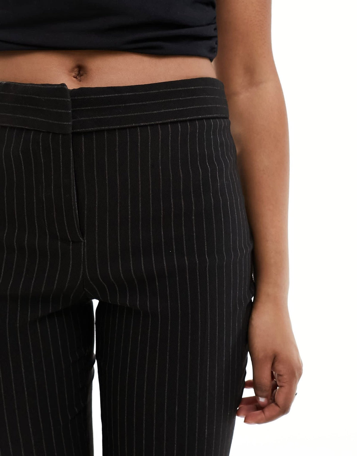 COLLUSION mid rise extreme flare trouser in pinstripe - ASOS Sample Sale