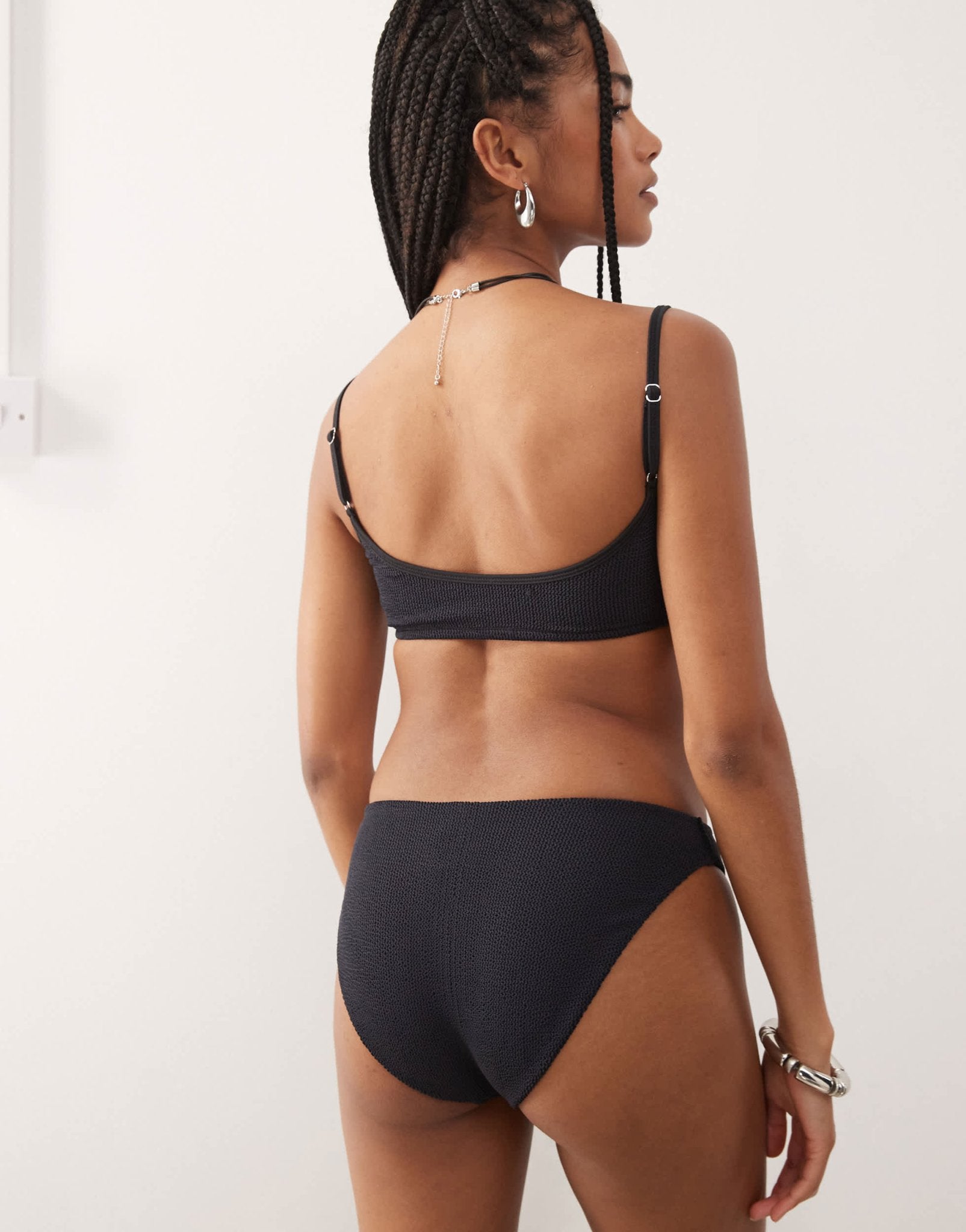 COLLUSION mix and match crinkle bikini bottom in black - ASOS Sample Sale