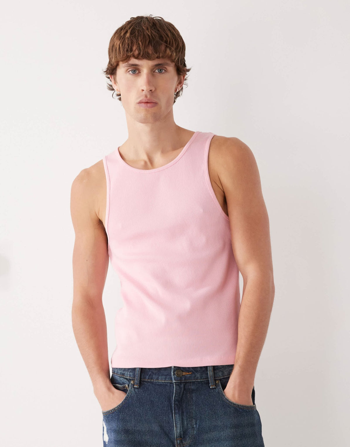 COLLUSION Muscle ribbed vest in pink - ASOS Sample Sale