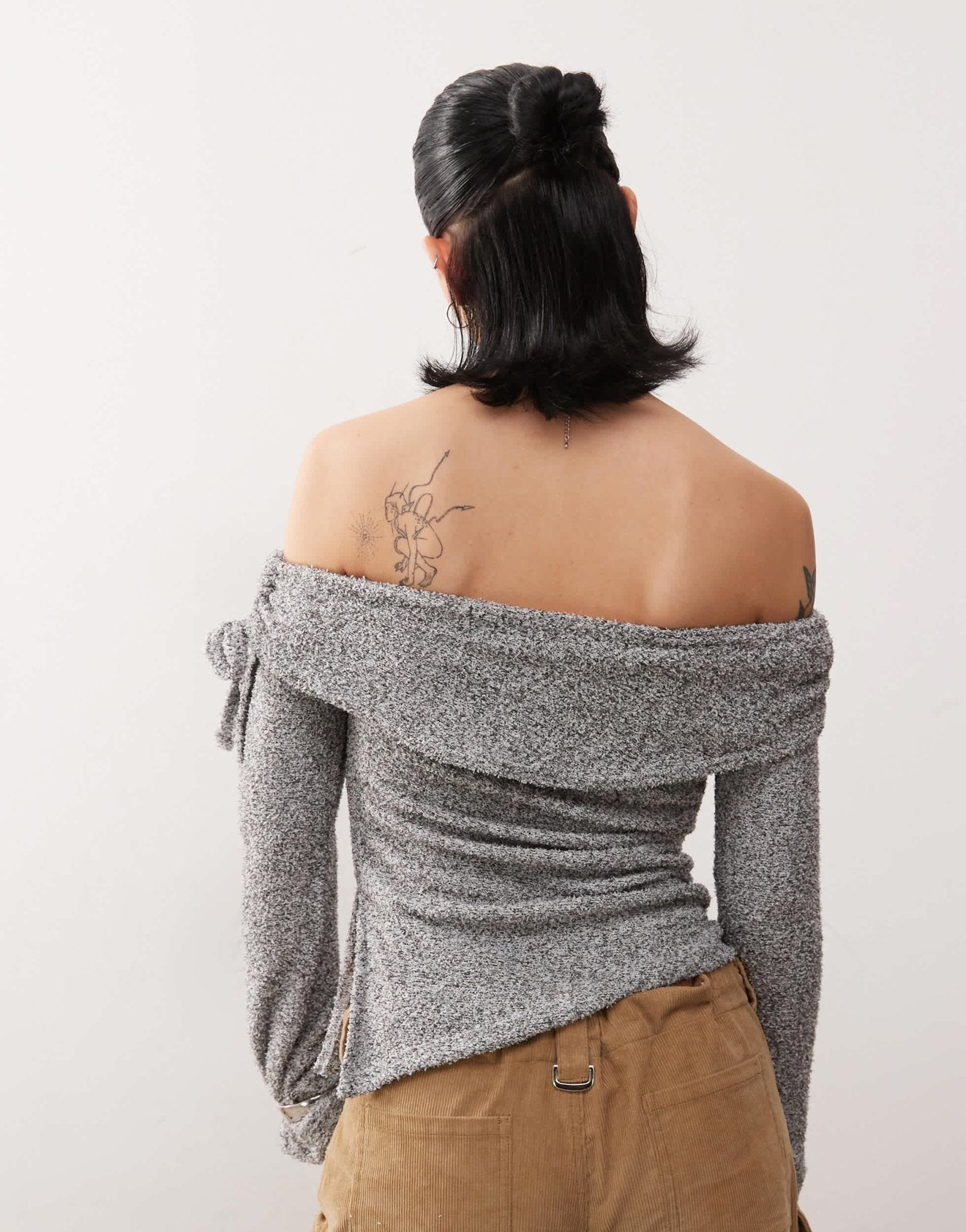 COLLUSION off the shoulder tie side long sleeve top - ASOS Sample Sale