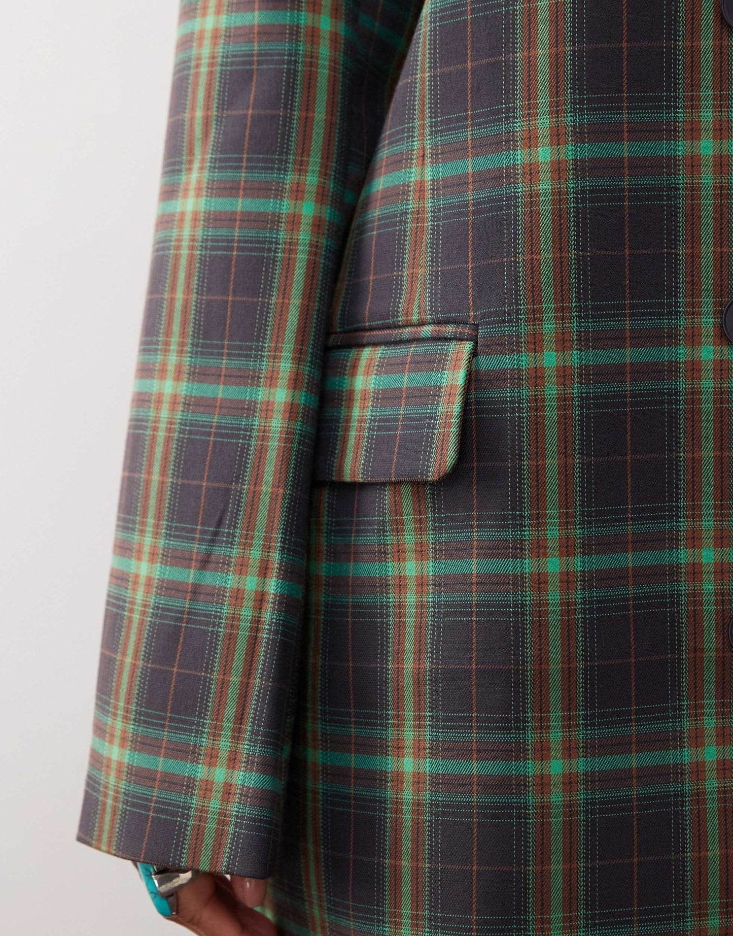 COLLUSION oversized blazer in green check - ASOS Sample Sale