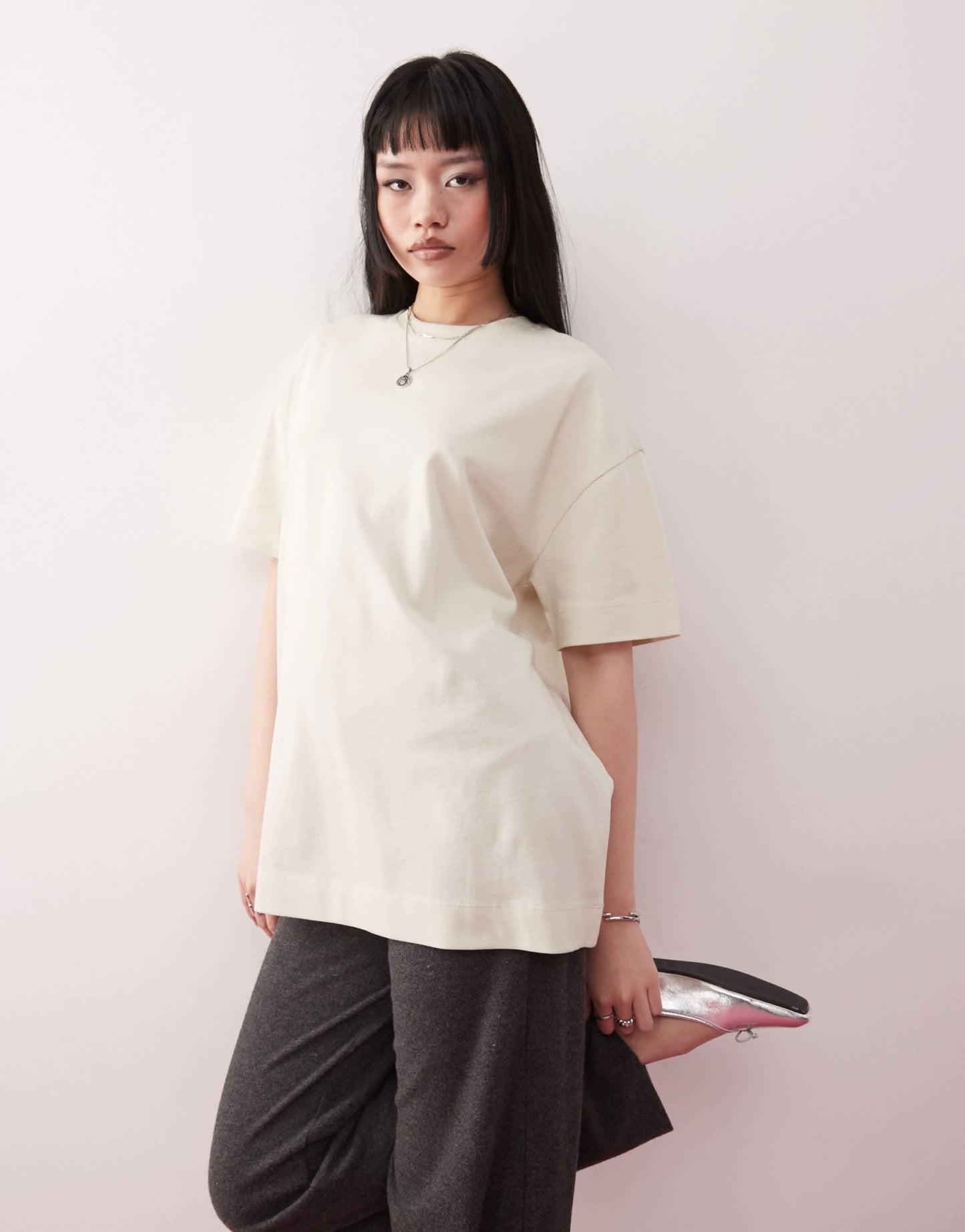COLLUSION oversized heavyweight t-shirt in ecru - ASOS Sample Sale
